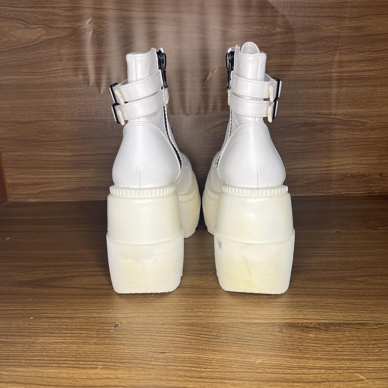 Other Demonia Shaker 52 Platform Boots White Vegan Leather Size US 7 / IT 37 - 4 Thumbnail