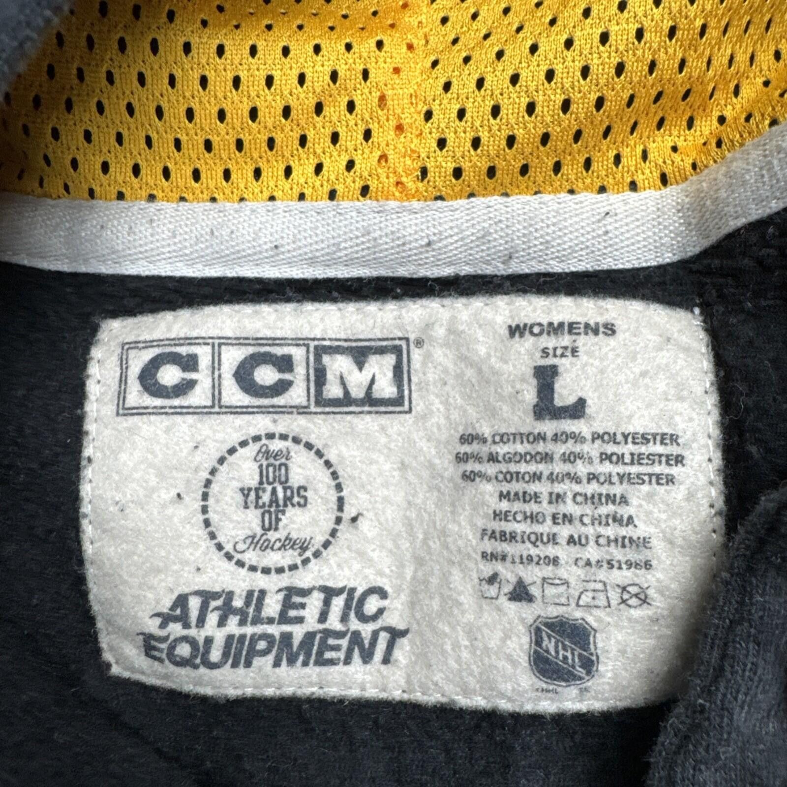 Ccm CCM Boston Bruins Hockey Full Zip Hoodie Large Black Gold Size L / US 10 / IT 46 - 6 Thumbnail