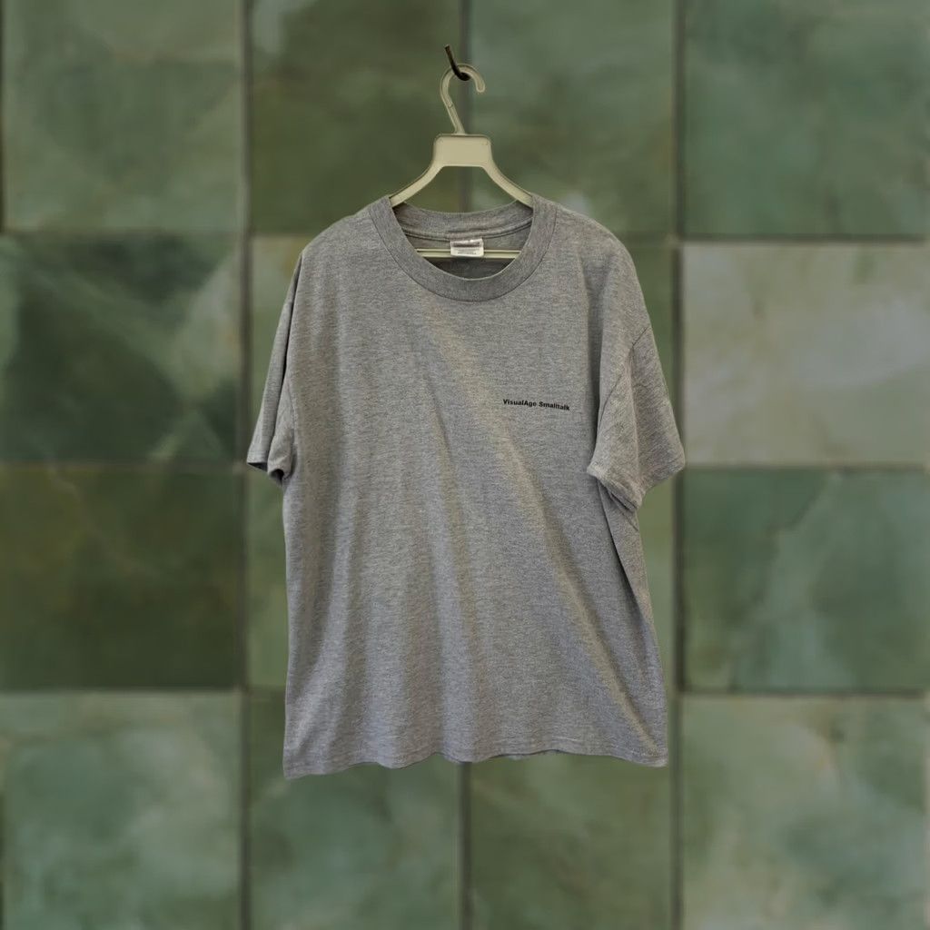 Hanes VINTAGE IBM VisualAge Smalltalk Tech Shirt Think Small Hanes Beefy-T Large Gray 90s Mens T-Shirt Size US L / EU 52-54 / 3 - 1 Thumbnail
