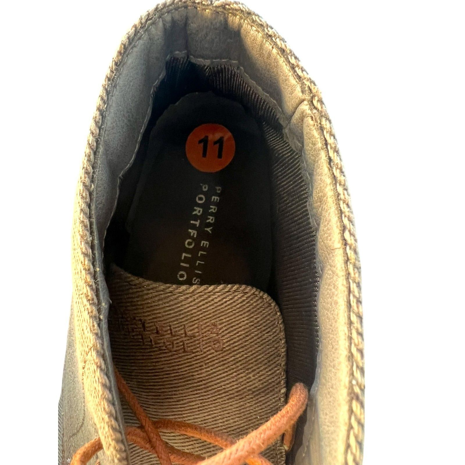 Perry Ellis Perry Ellis Portfolio Timothy Mens Gray Lace-Up Chukka Boots Size US 11 / EU 44 - 6 Thumbnail