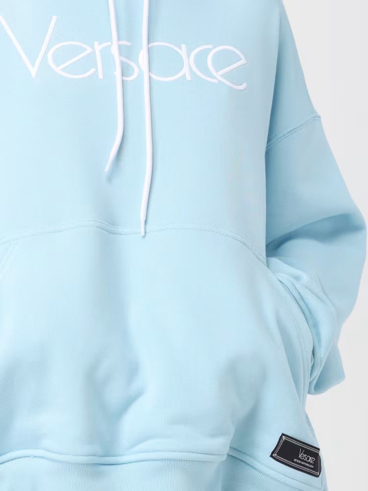 Versace o1y0226 Logo Hoodie in Sky Blue Size XS / US 0-2 / IT 36-38 - 5 Thumbnail