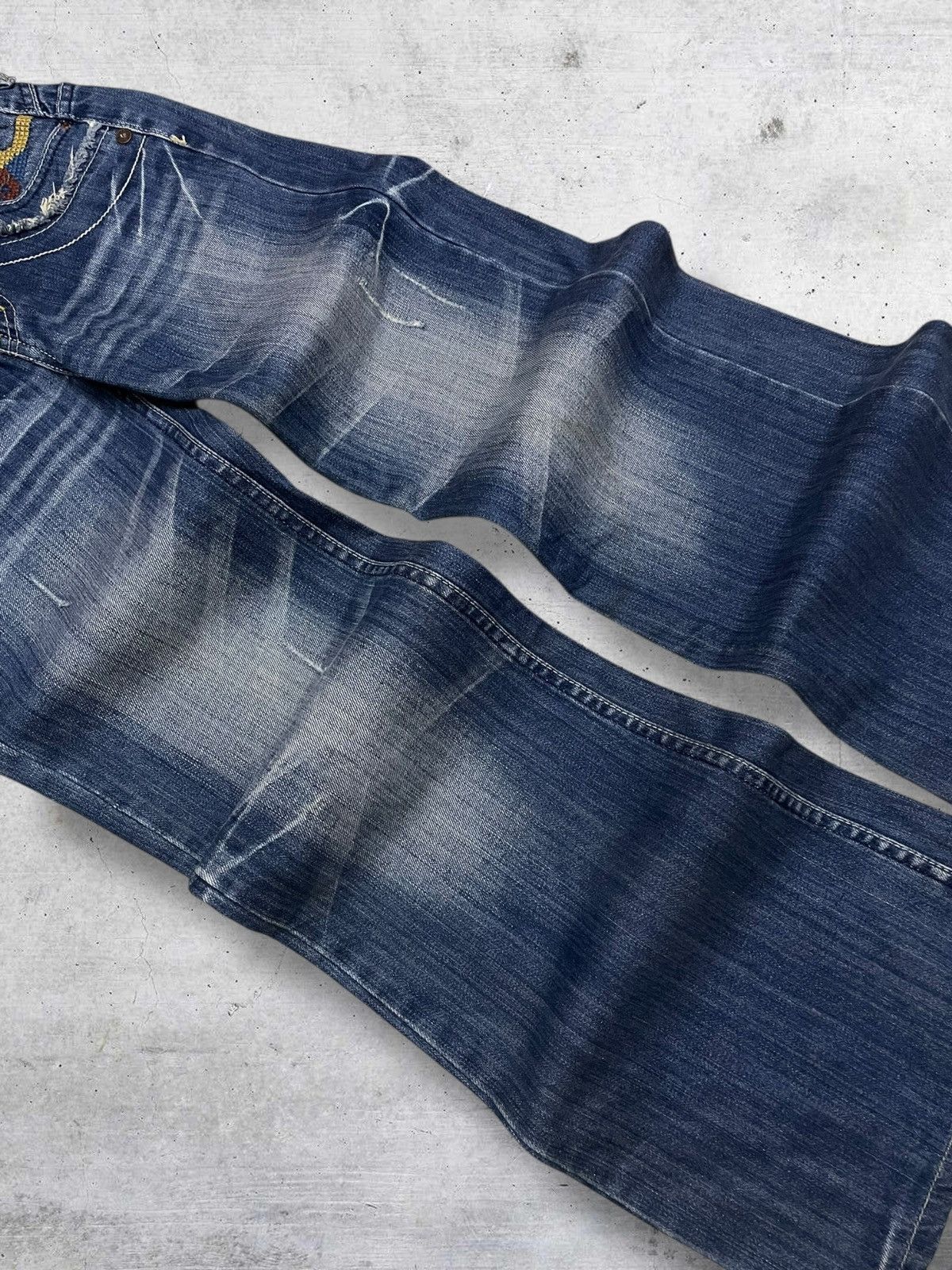 Japanese Brand VINTAGE FETISH 1990S OG JAPAN DESIGNER BAGGY WIDE LEG DENIM Size US 26 / EU 42 - 4 Thumbnail