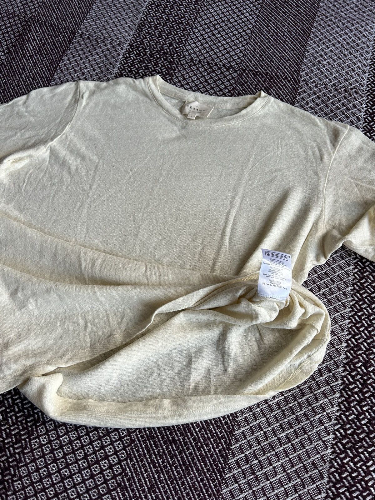 Sezane Sézane Women Linen T-shirt Solid Style Basic Size Small Size S / US 4 / IT 40 - 7 Thumbnail