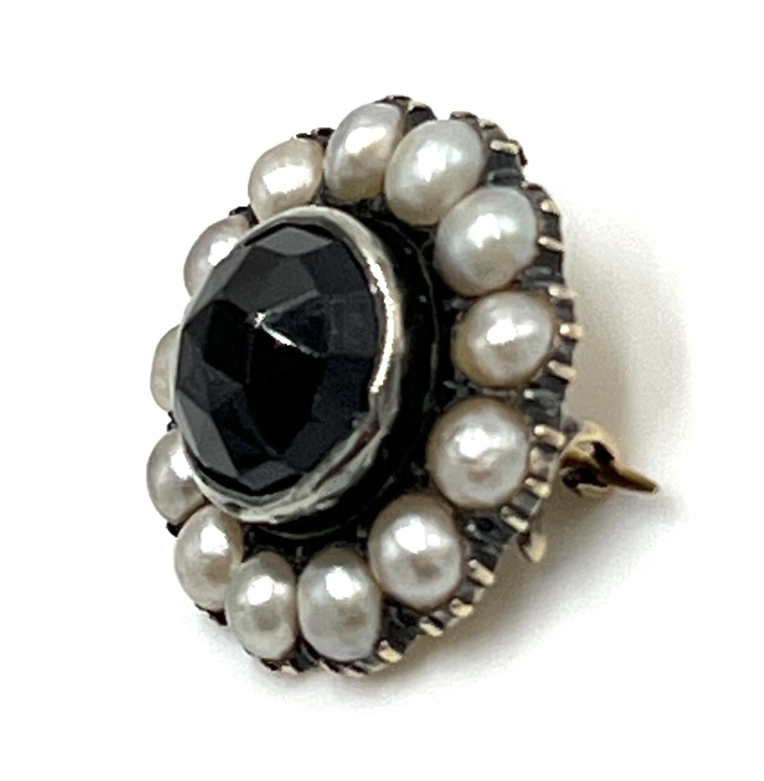Other 14K Gold & Sterling Silver Garnet & Pearl Mourner’s Brooch Size ONE SIZE - 3 Thumbnail