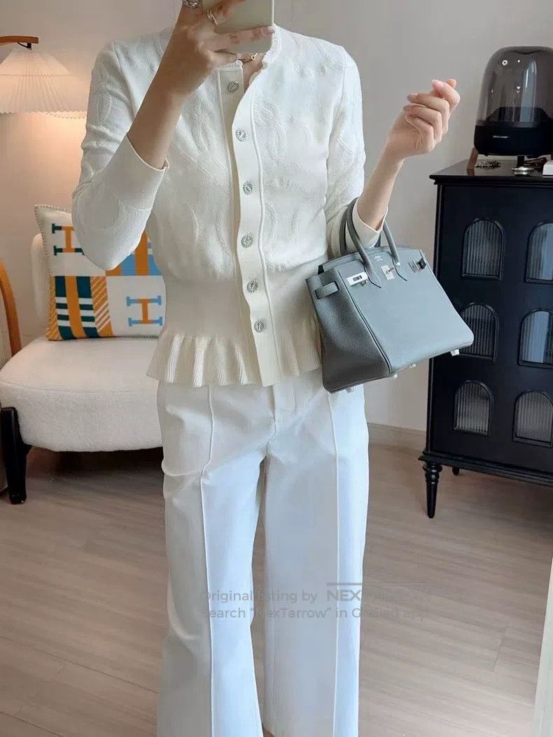 Hermes Hermes Knit Open Front Cardigan with Five Quarter Sleeves Size XS / US 0-2 / IT 36-38 - 6 Thumbnail