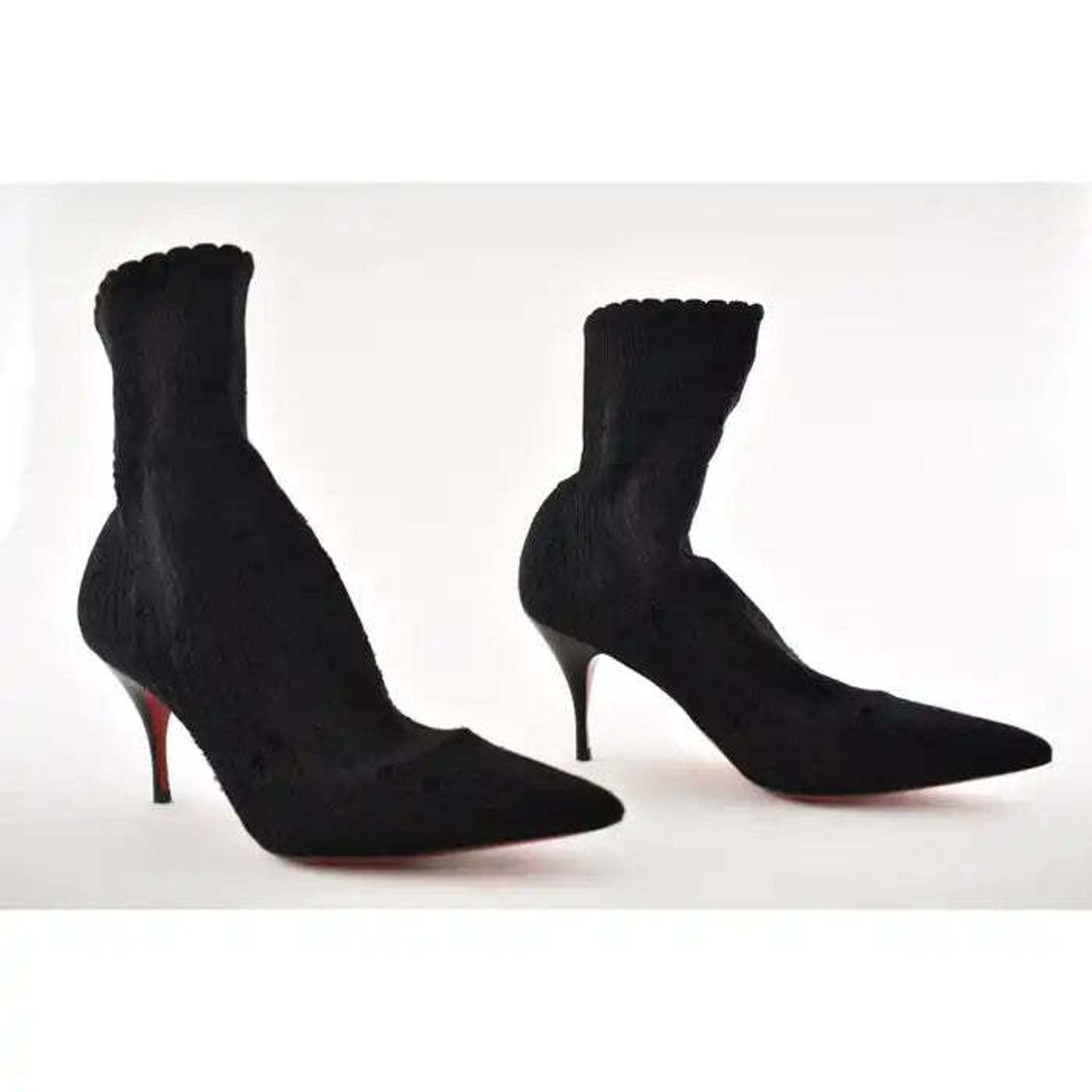 Christian Louboutin Christian Louboutin Sandrine 80 Black Stretch Sock Kitten Size US 6.5 / IT 36.5 - 5 Thumbnail