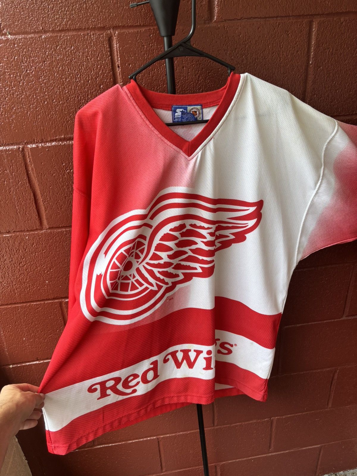 image of Starter Vintage Detroit Red Wings All Over Print Jersey, Men's (Size XL)