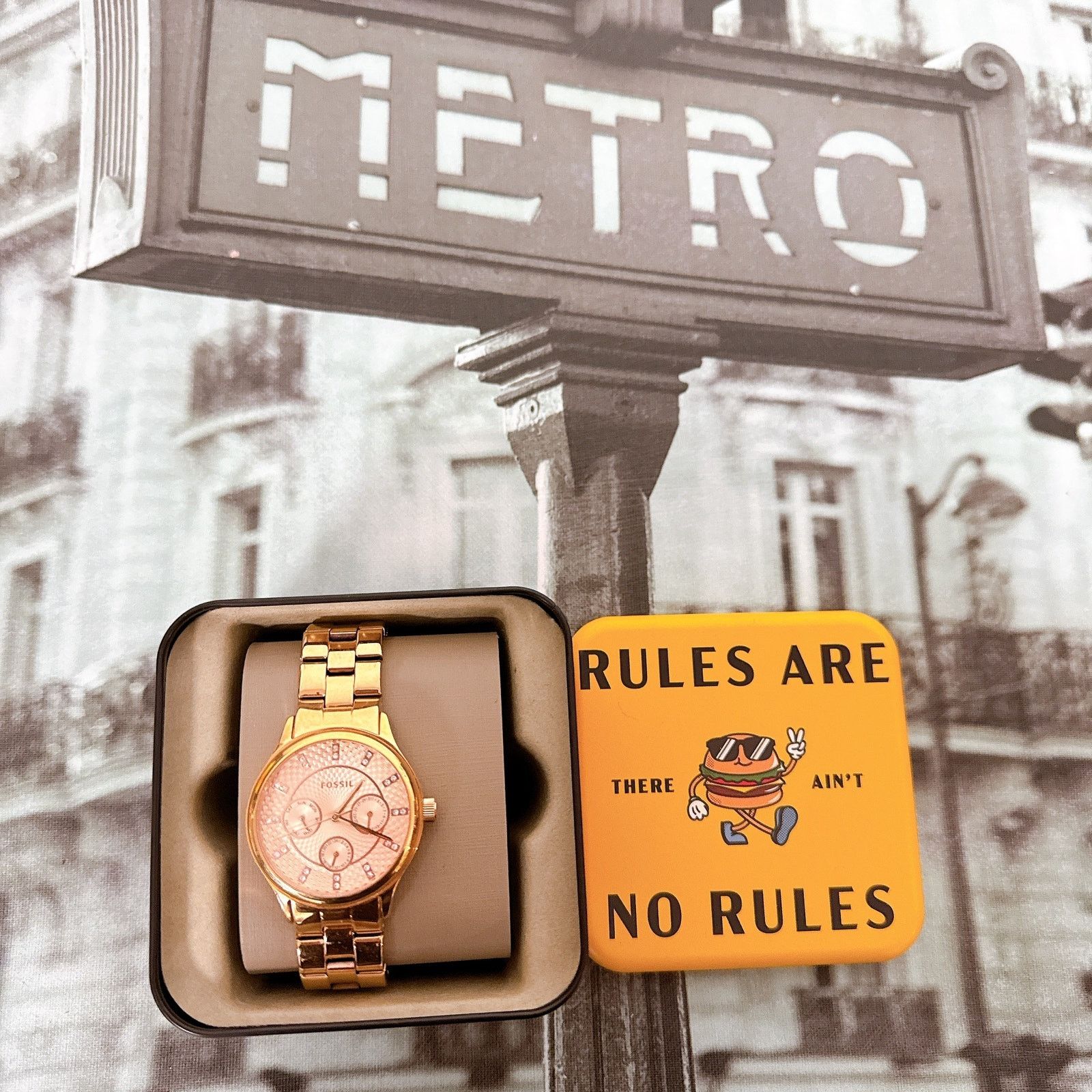 Fossil Fossil BQ1561 Stainless Steel Analog Rose Gold Dial Watch Size ONE SIZE - 1 Thumbnail
