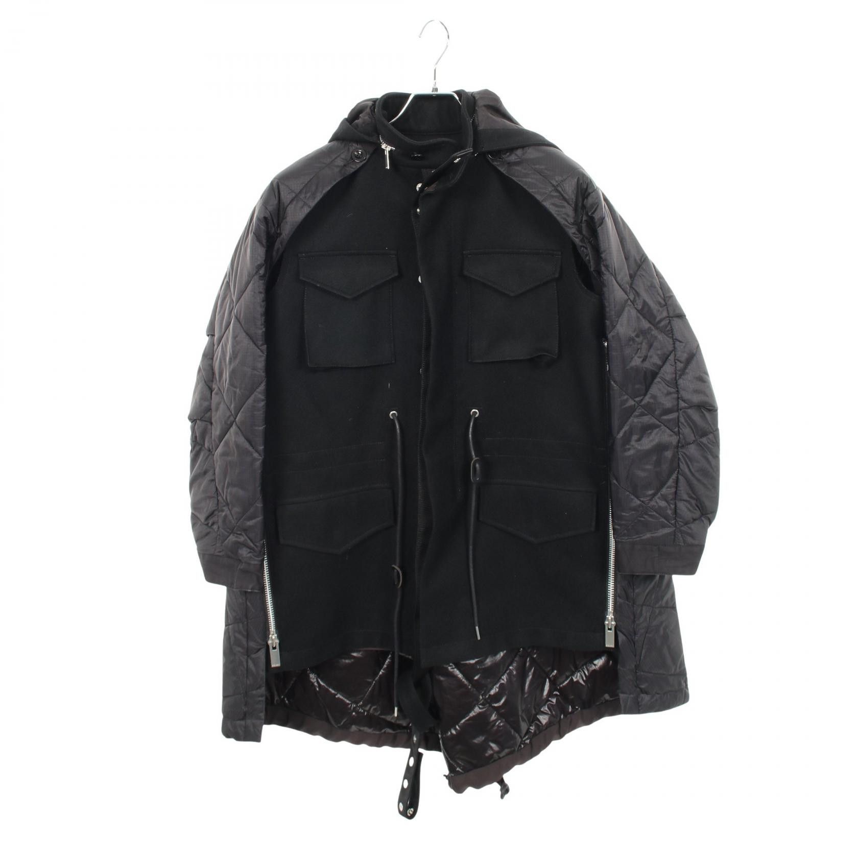 Sacai Sacai Sacai Wool Nylon Coat Textile Outerwear 23-06868 DUTY FREE for USA Size ONE SIZE - 1 Thumbnail