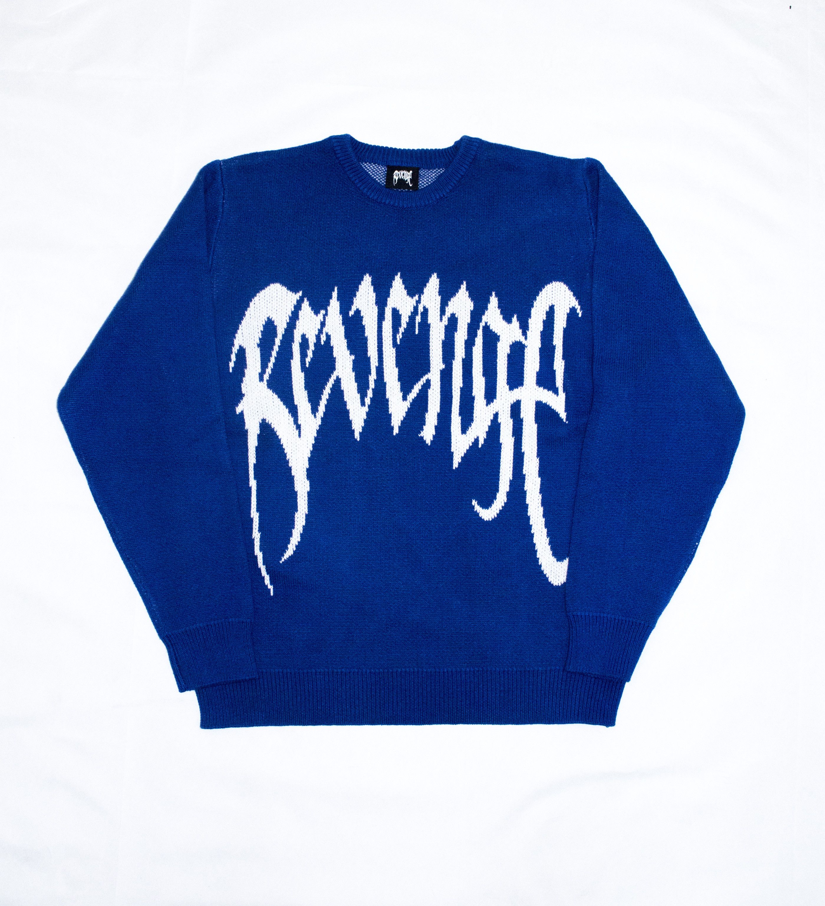 Revenge Revenge Knit Logo Sweater Blue Large Size US L / EU 52-54 / 3 - 1 Thumbnail