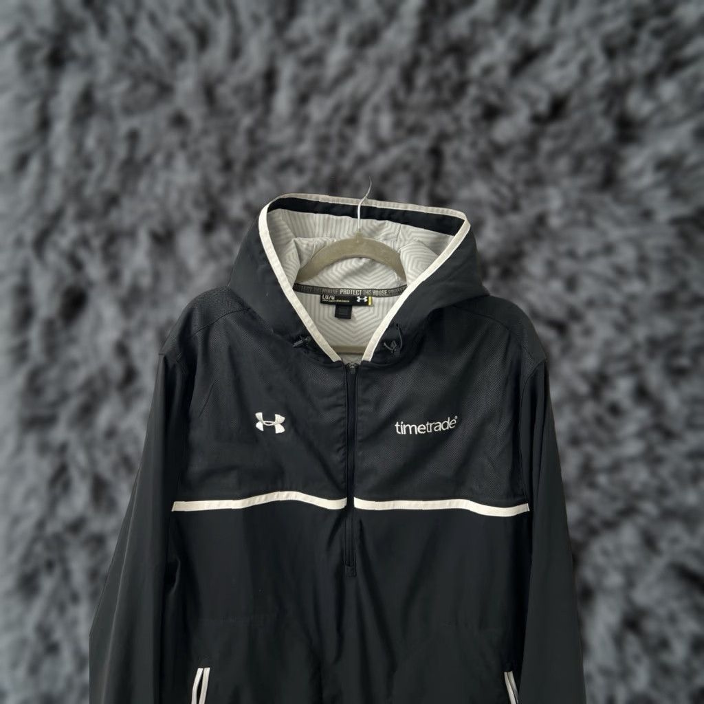 Under Armour Under Armour Jacket Mens L Black Hooded 1/4 Zip Windbreaker Pullover L/S Size US L / EU 52-54 / 3 - 1 Thumbnail