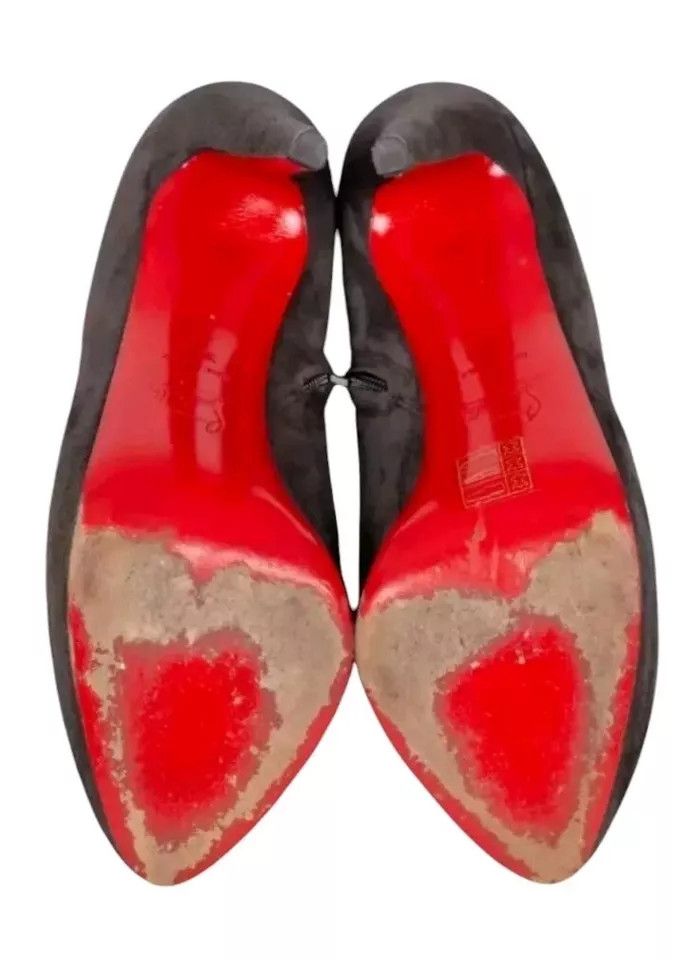 Christian Louboutin Auth Christian Louboutin Brownish Gray Suede Leather Booties Size US 9.5 / IT 39.5 - 5 Thumbnail
