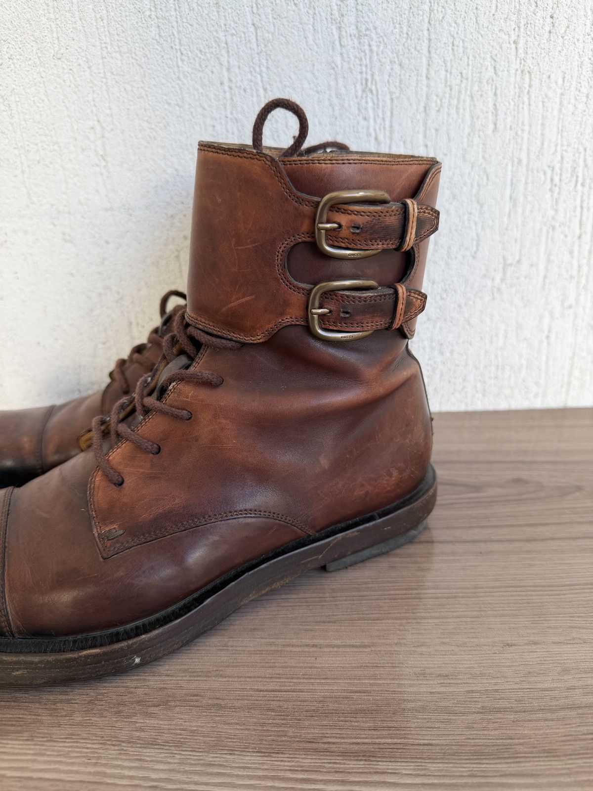 Gucci officer double buckle military boots Size US 8 / EU 41 - 10 Thumbnail