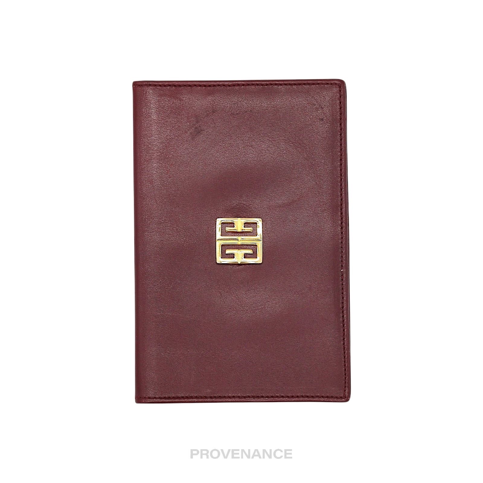 Givenchy 🔴 Givenchy 4G Logo ID Card Wallet - Burgundy Leather Size ONE SIZE - 1 Thumbnail