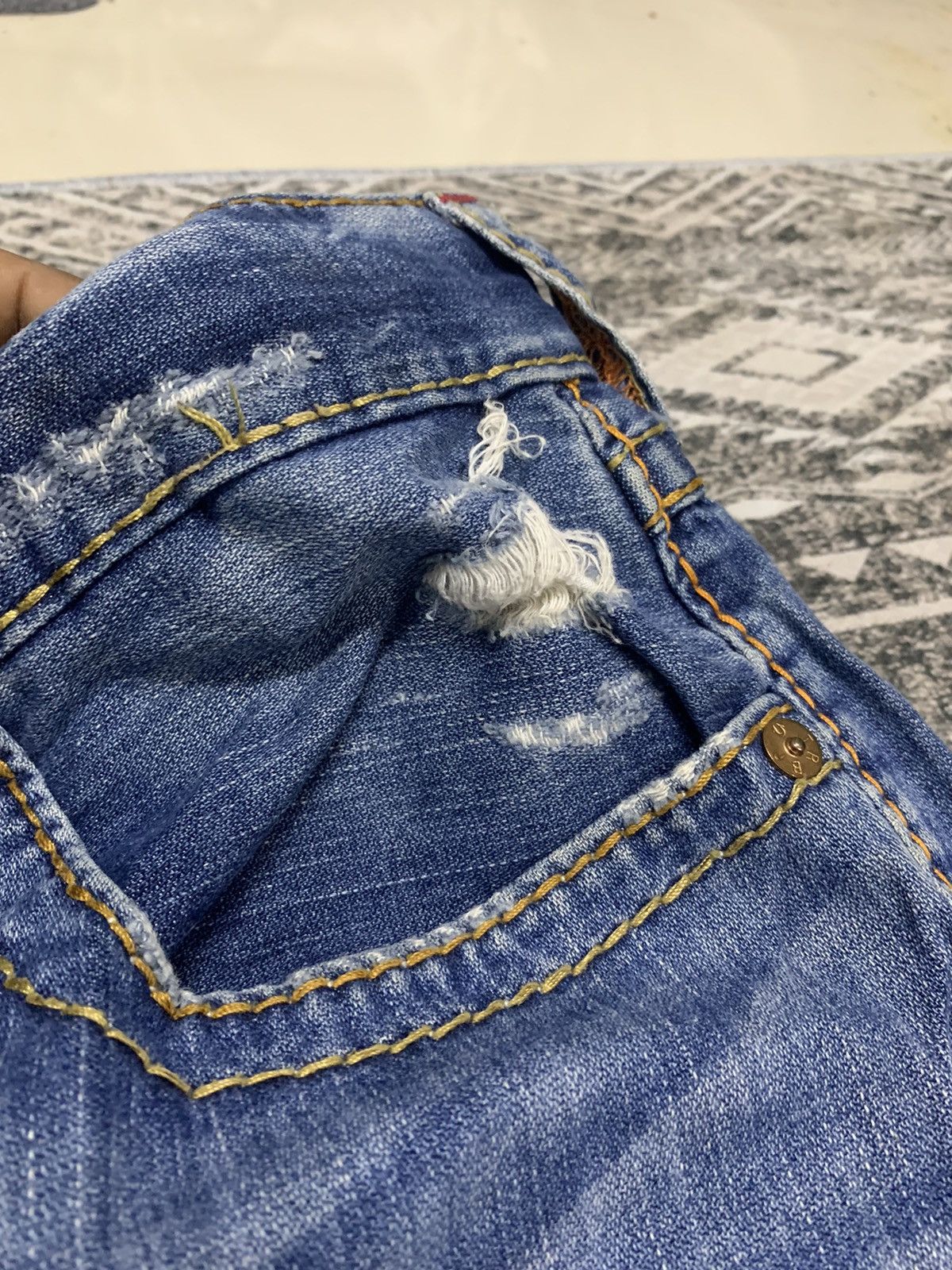 True Religion 🔥RARE🔥TRUE RELIGION RARE DISTRESSED STYLE DENIM PANT Size US 34 / EU 50 - 10 Thumbnail