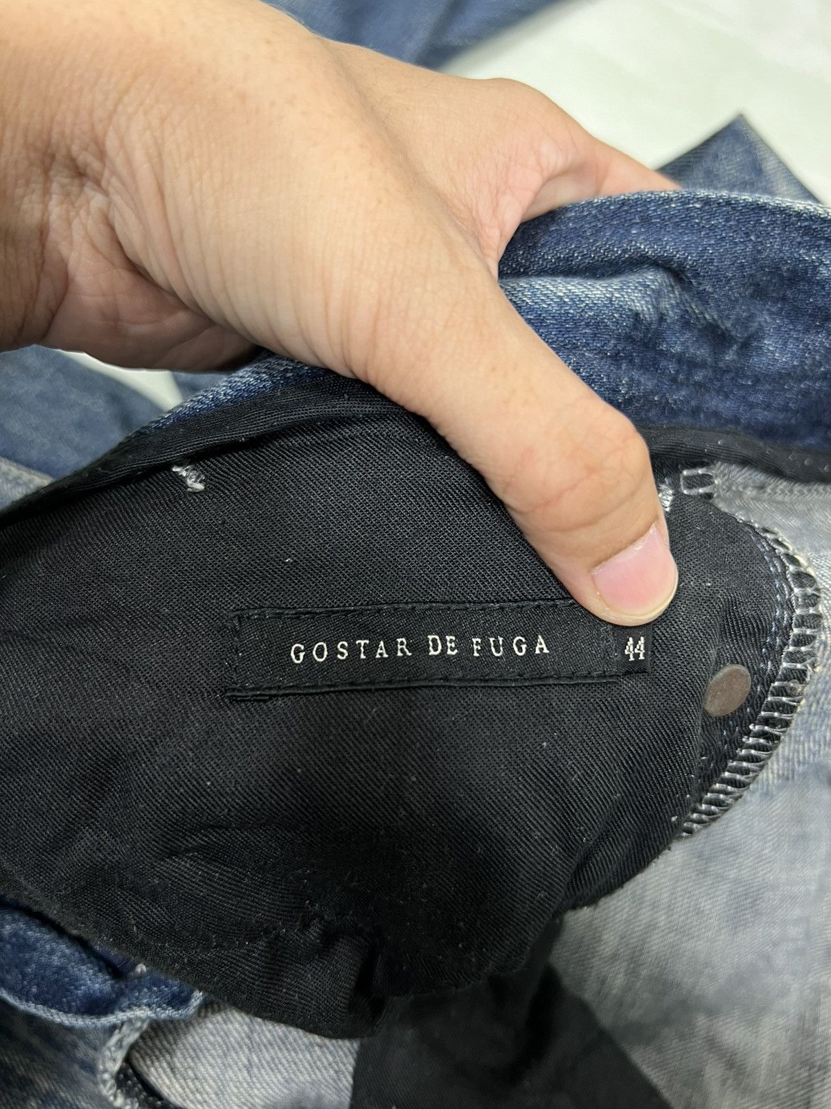 GOSTAR DE FUGA 🔥 GOSTAR DE FUGA DISTRESS DYED BROKEN DENIM JEANS SLIM FIT Size US 30 / EU 46 - 16 Thumbnail