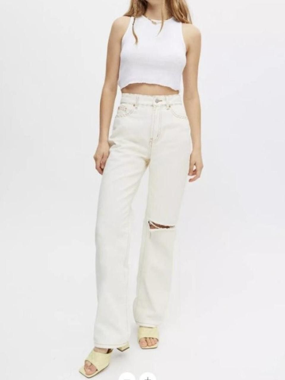 Bdg × Urban Outfitters urban outfitters BDG ivory loose straight leg jeans Size 25" / US 0 / IT 36 - 1 Thumbnail