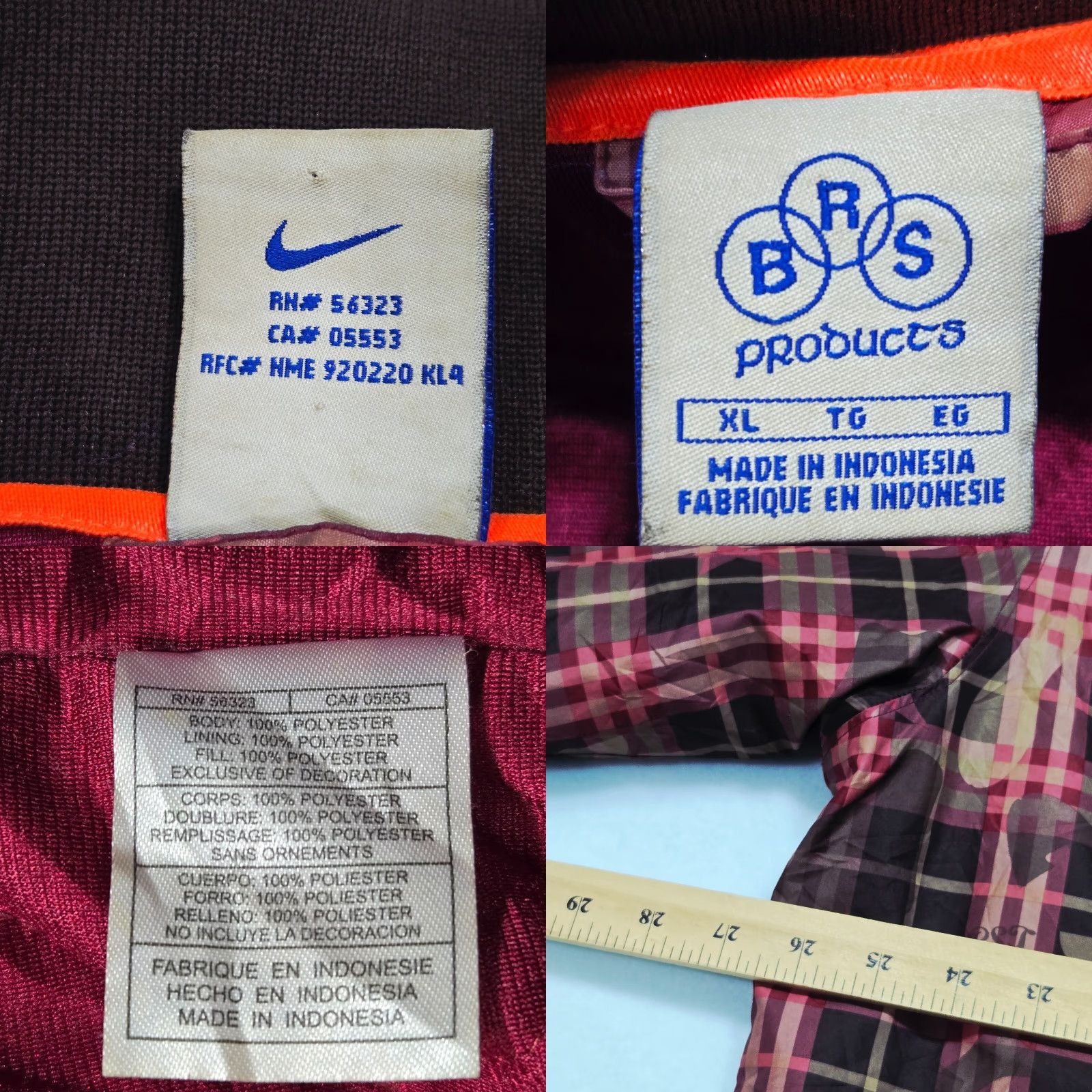 Nike VINTAGE Nike BRS Bomber Jacket Mens XL Red Plaid Nike Bomber Jacket XL Mens Red Plaid 90s Army Logo Casual Size US XL / EU 56 / 4 - 10 Thumbnail