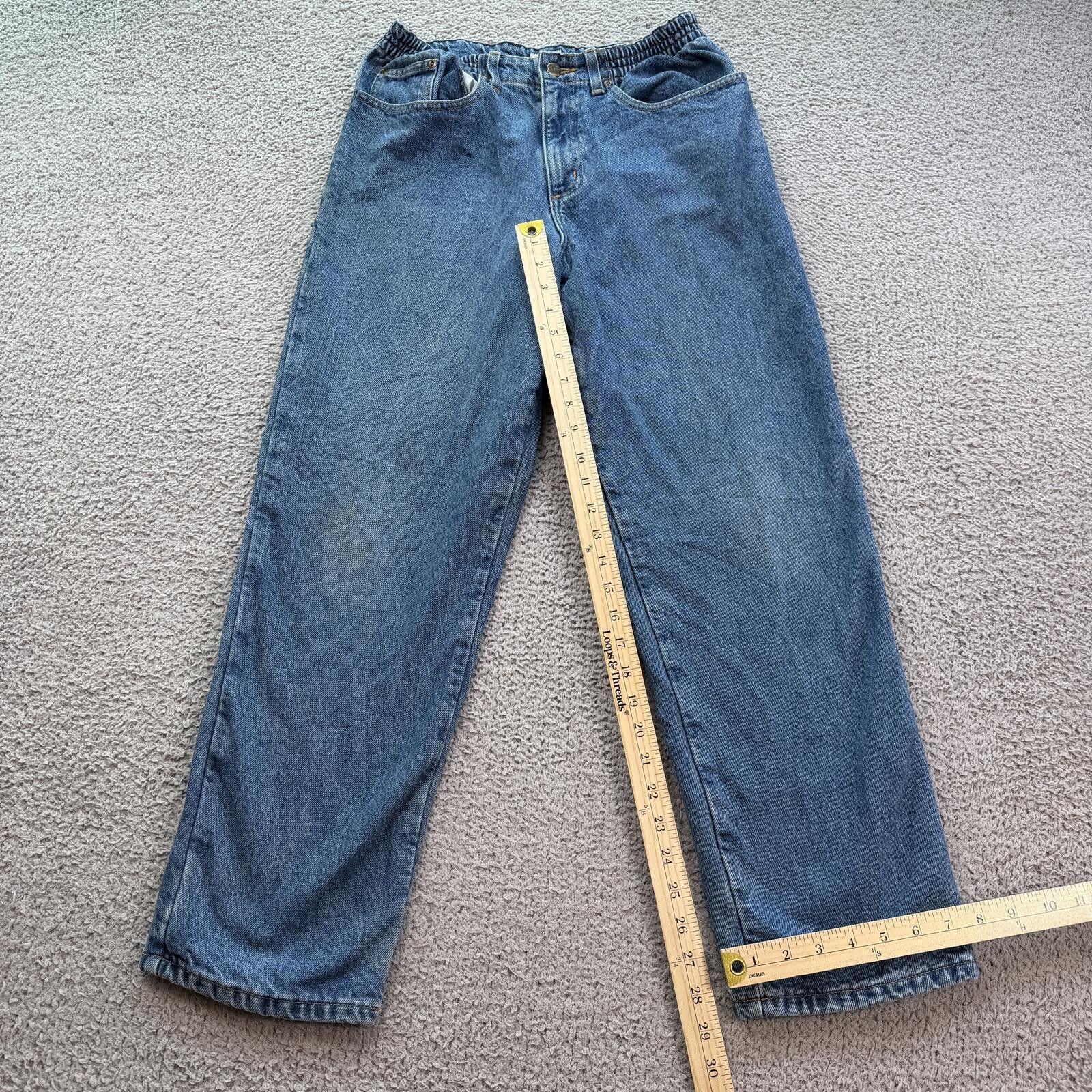 L.L. Bean Vintage LL Bean Plaid Lined Relaxed Fit Jeans Womens 10 P Size 32" / US 10 / IT 46 - 4 Thumbnail