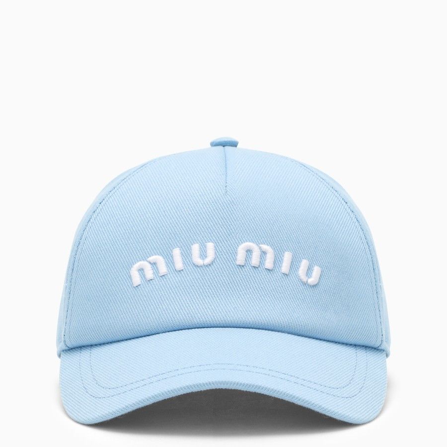 Miu Miu o1d2blof0924 Size: L / Canvas Cap in Light Blue Size ONE SIZE - 2 Thumbnail