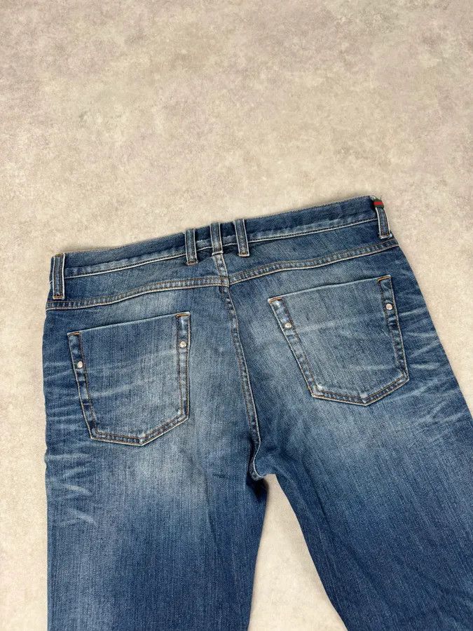 Gucci 2010s Gucci Blue Faded Slim Denim Jeans by Frida Giannini Size US 30 / EU 46 - 8 Thumbnail