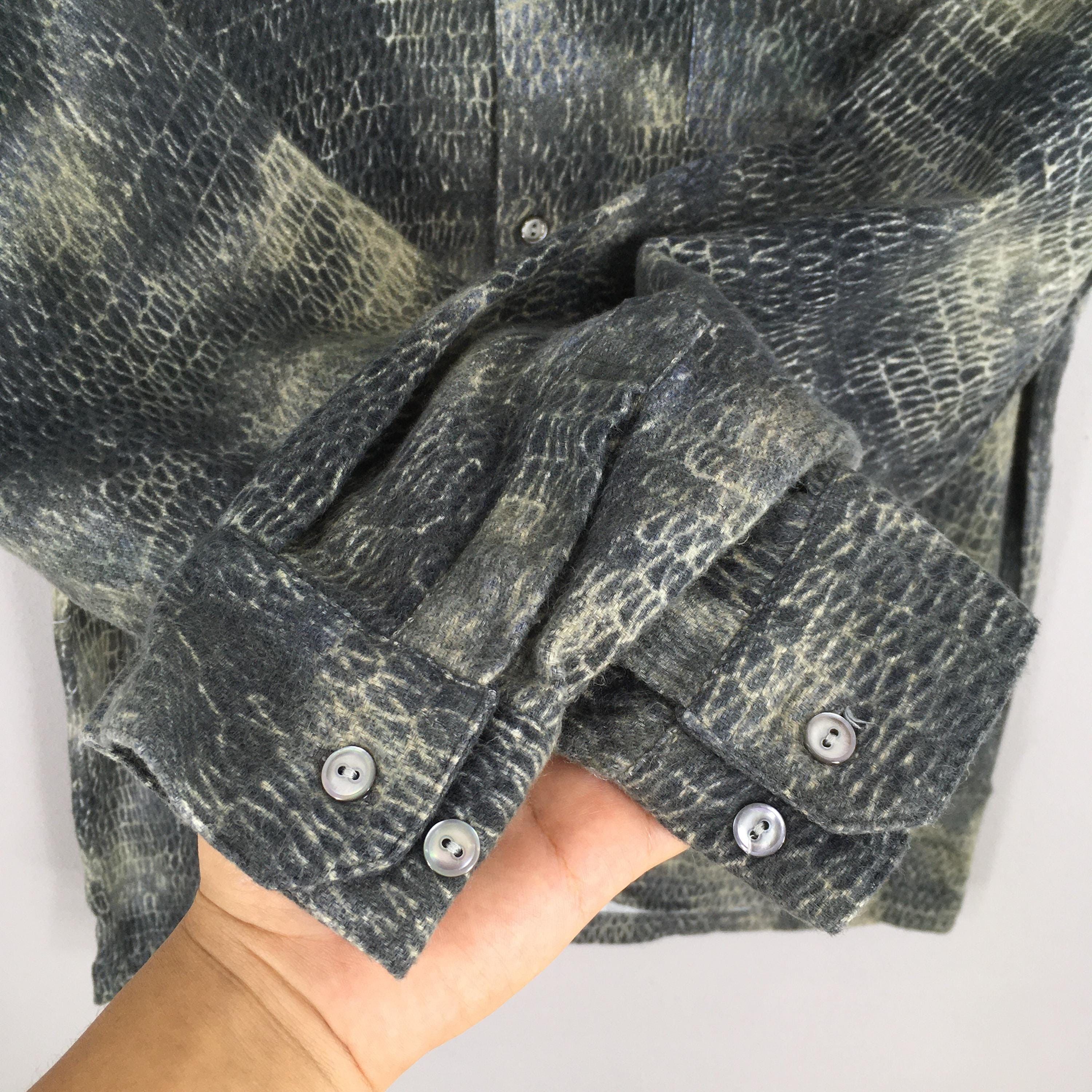 14th Addiction × Le Grande Bleu (L.G.B.) Vintage Gieves Hawkes Snake Skin Pattern Shirt Medium Size US M / EU 48-50 / 2 - 4 Thumbnail
