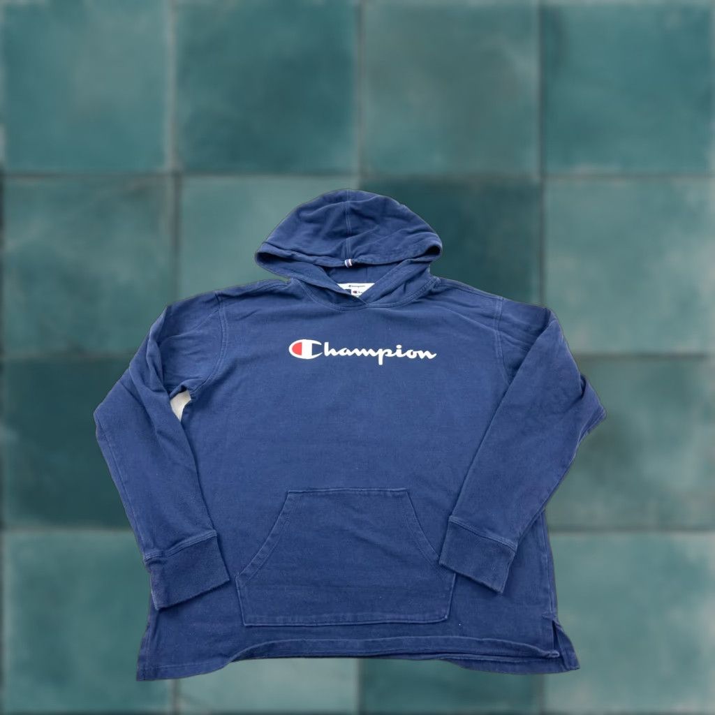 Champion Champion Hoodie Mens Adult Medium Blue Script Spellout Logo Pullover Size US M / EU 48-50 / 2 - 1 Thumbnail