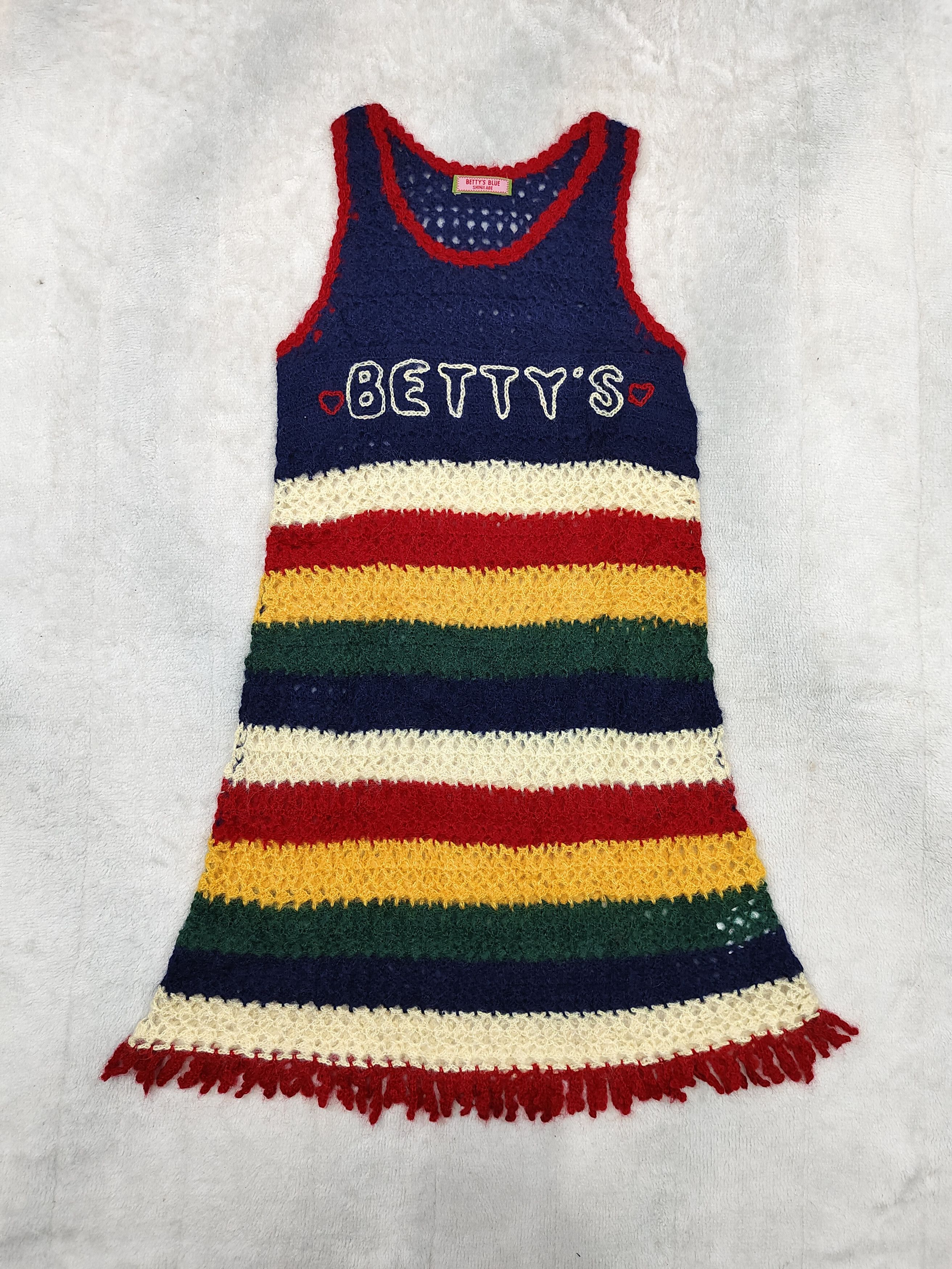 Japanese Brand 90s Betty's Blue🇯🇵 by Shinji Abe Knitted Sleeveless Size M / US 6-8 / IT 42-44 - 4 Thumbnail