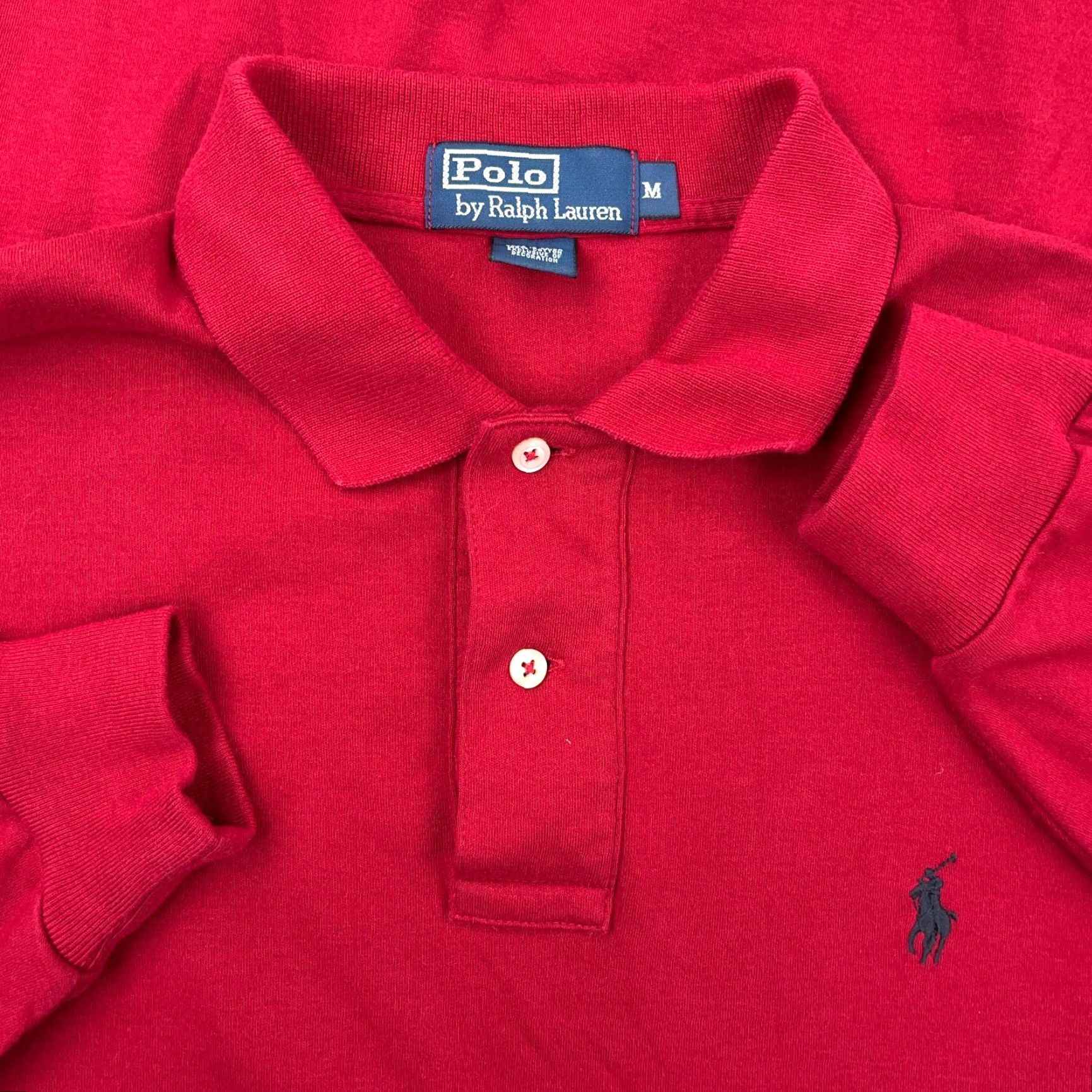 Polo Ralph Lauren Ralph Lauren Polo Shirt Men Medium Red Polo Shirt Polo Ralph Lauren Red Embroidered Logo Button Collar Long Sleeve Regular Fit Vintage No Size US M / EU 48-50 / 2 - 2 Thumbnail