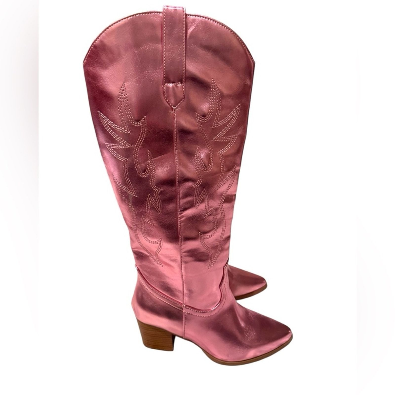Other DREAM PAIRS Pointed-Toe Cowgirl Knee-high Boots Pink 8.5 Size US 8.5 / IT 38.5 - 2 Thumbnail