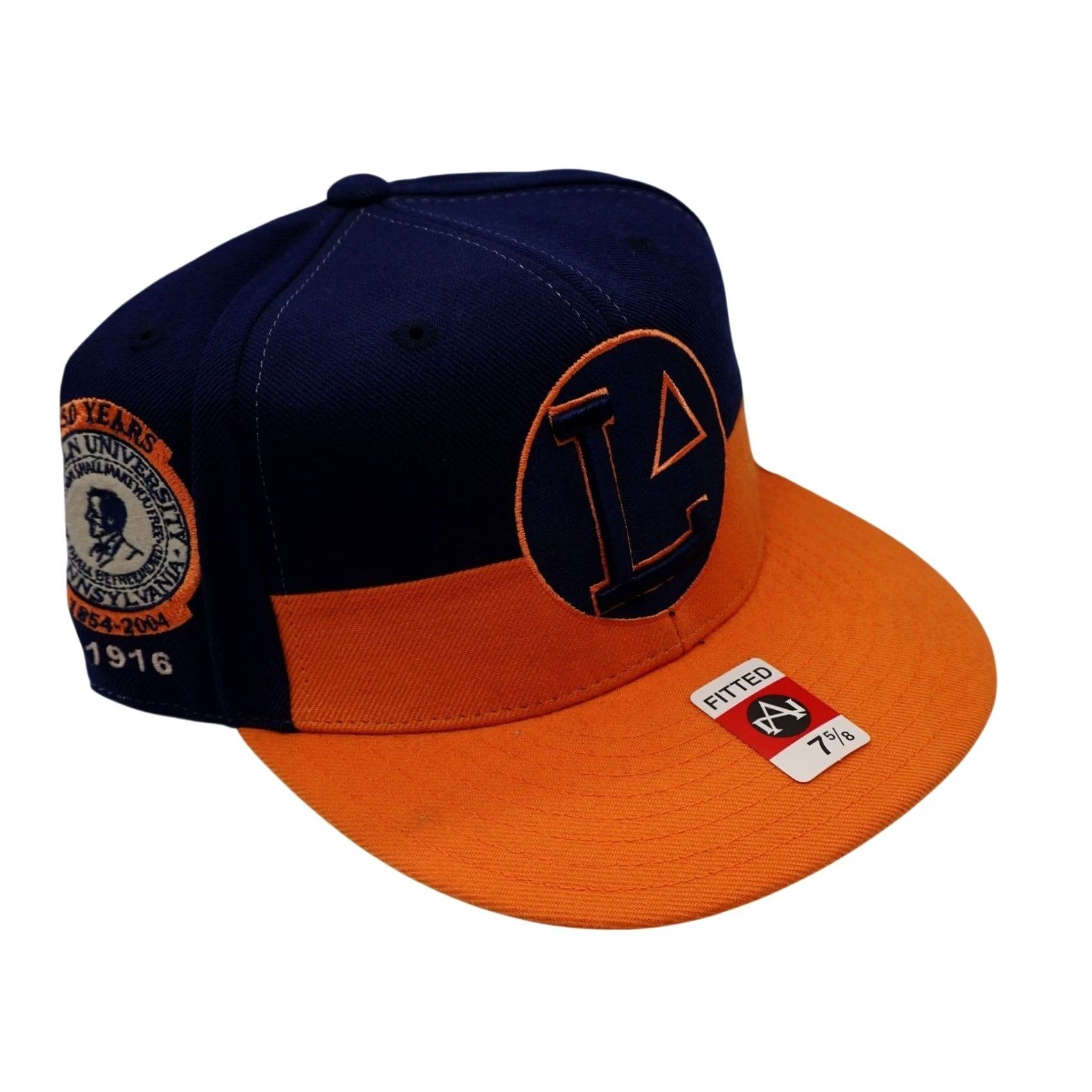 American Needle American Needle Lincoln University Hat Mens 7 5/8 Blue Orange Black Fives Fitted Size ONE SIZE - 2 Thumbnail
