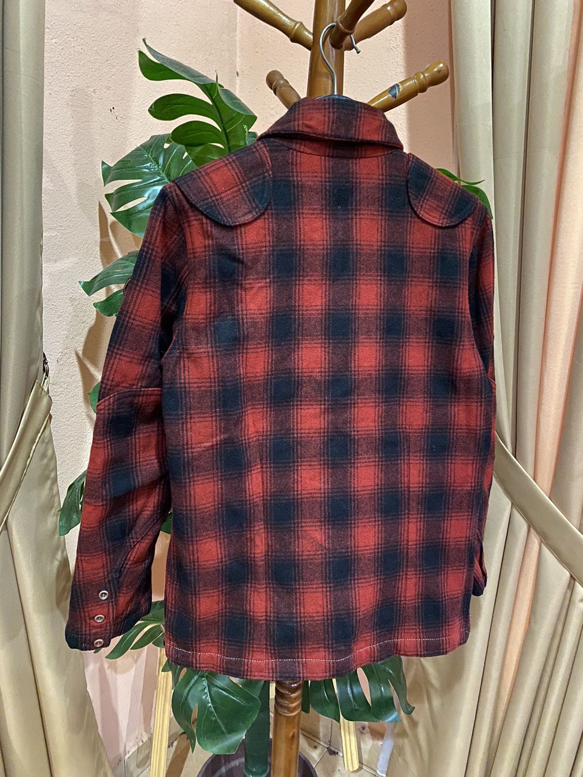 Paul Smith Red Ear Jacket with Red-Black Plaid Pattern