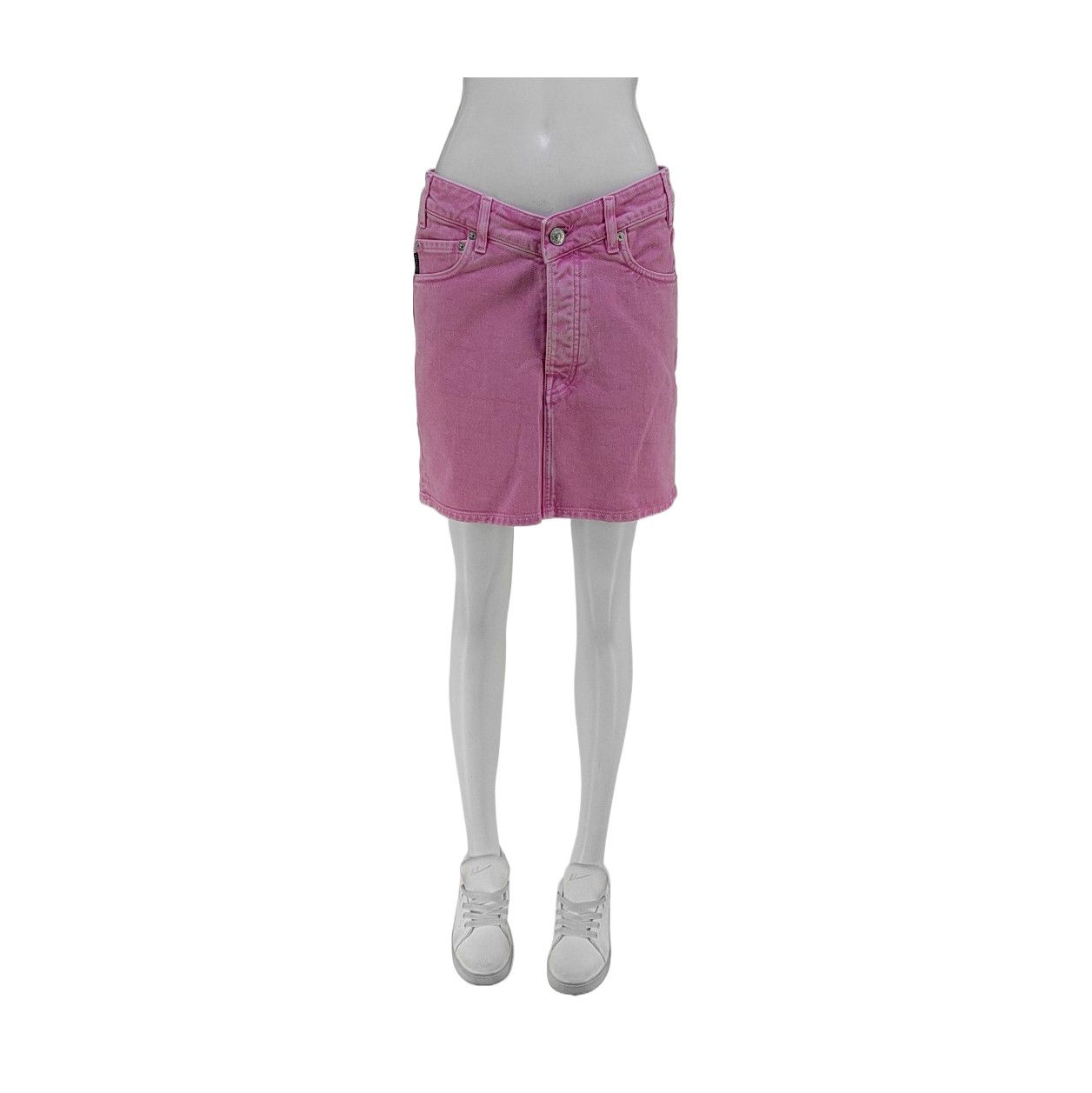 Balenciaga Balenciaga Pink Cotton Denim Mini Skirt Size 38 Size 27" / US 4 / IT 40 - 1 Thumbnail