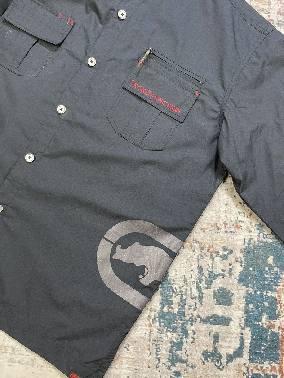 Ecko Unltd. Ecko Function Back Hit Logo Button Up Skate Shirt Size US L / EU 52-54 / 3 - 14 Thumbnail