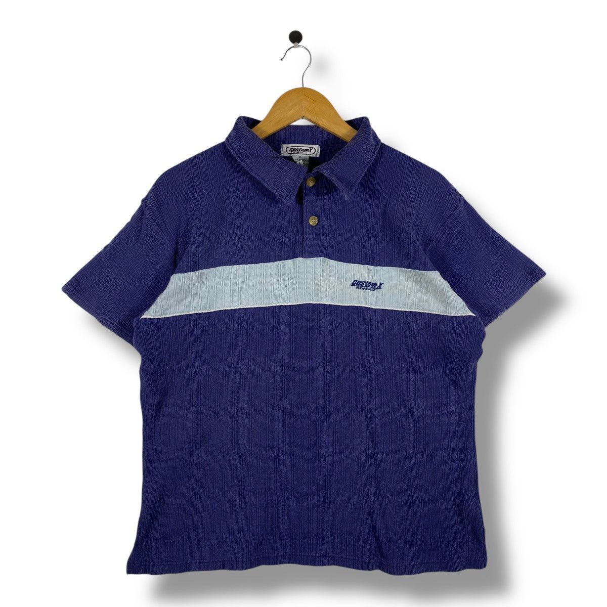 Vintage Vintage CUSTOM-X Ocean Side Surfing Polo Shirt Large Size Size US L / EU 52-54 / 3 - 1 Thumbnail