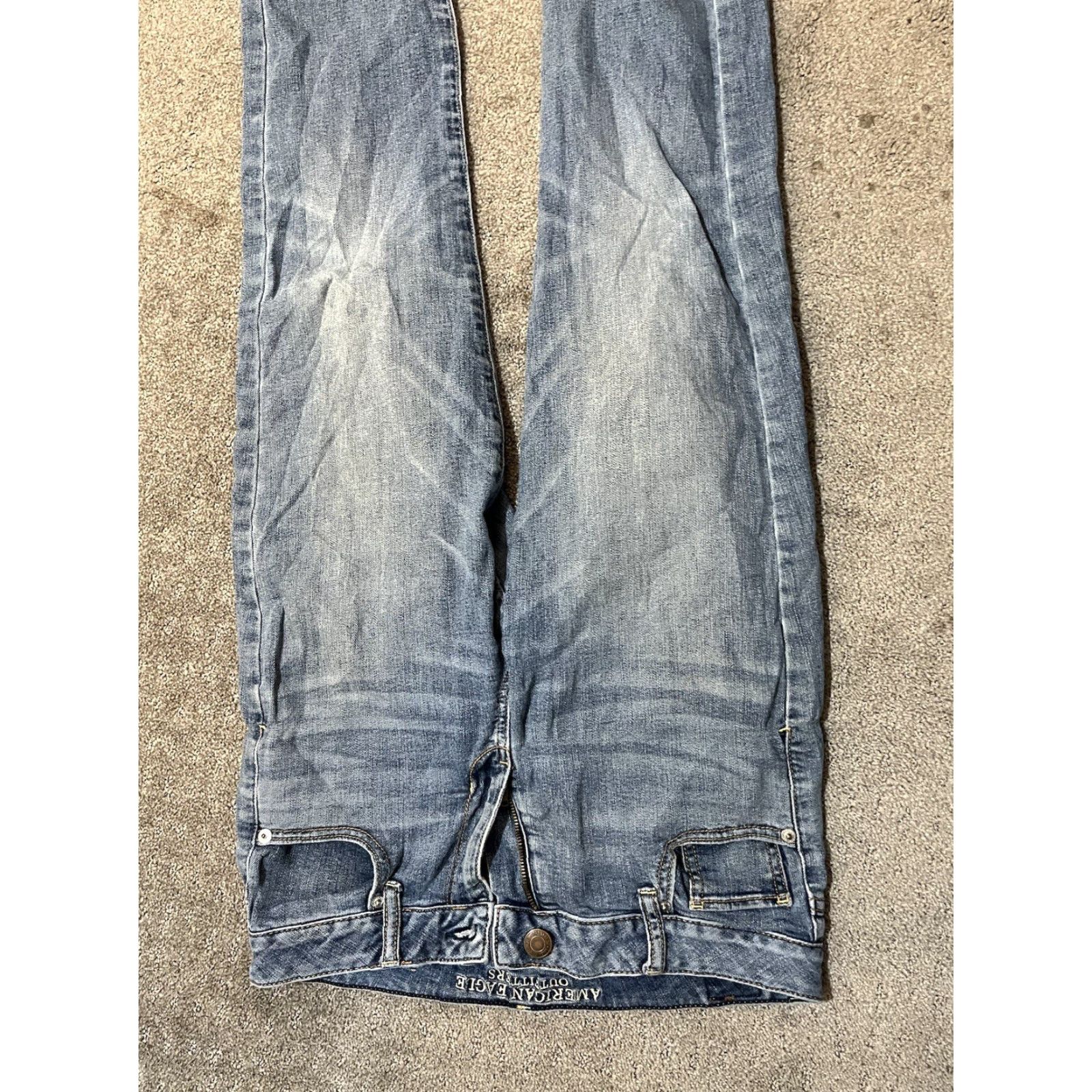American Eagle Outfitters American Eagle Outfitters Jeans Women Skinny 10 Tall Blue Denim Stretch 5-Pocket Zipper Button Jeans Vintage No 90s Preppy Womens Size 32" / US 10 / IT 46 - 4 Thumbnail