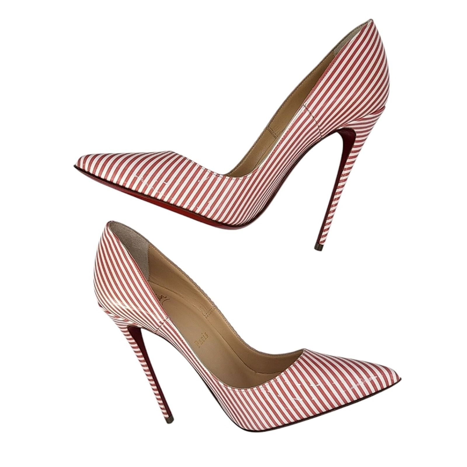 Christian Louboutin Christian Louboutin So Kate 120 Patent Striped Pumps Red 36 Size US 5.5 / IT 35.5 - 7 Thumbnail