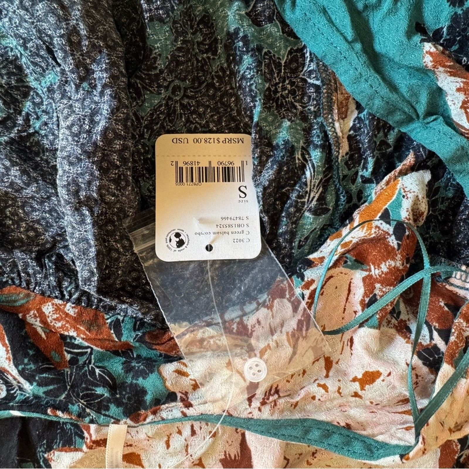 Free People 🎉LAST‎ PIECE🎉 Free People Mikayla Printed Tunic Green Size M / US 6-8 / IT 42-44 - 7 Thumbnail