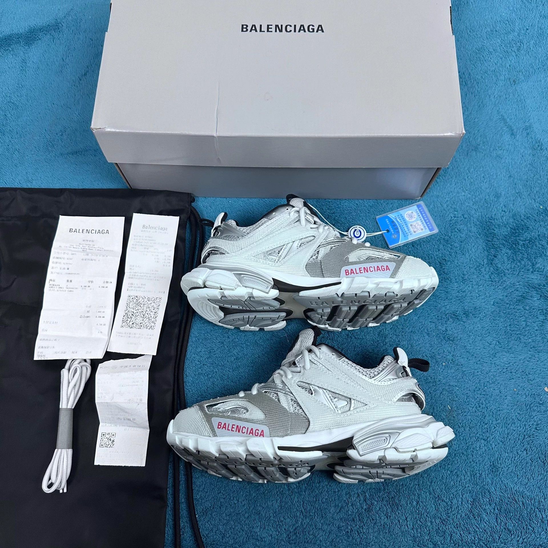 Balenciaga Balenciaga Track New Low Top Dadshoe Silver Wmns Size US 6 / IT 36 - 2 Thumbnail