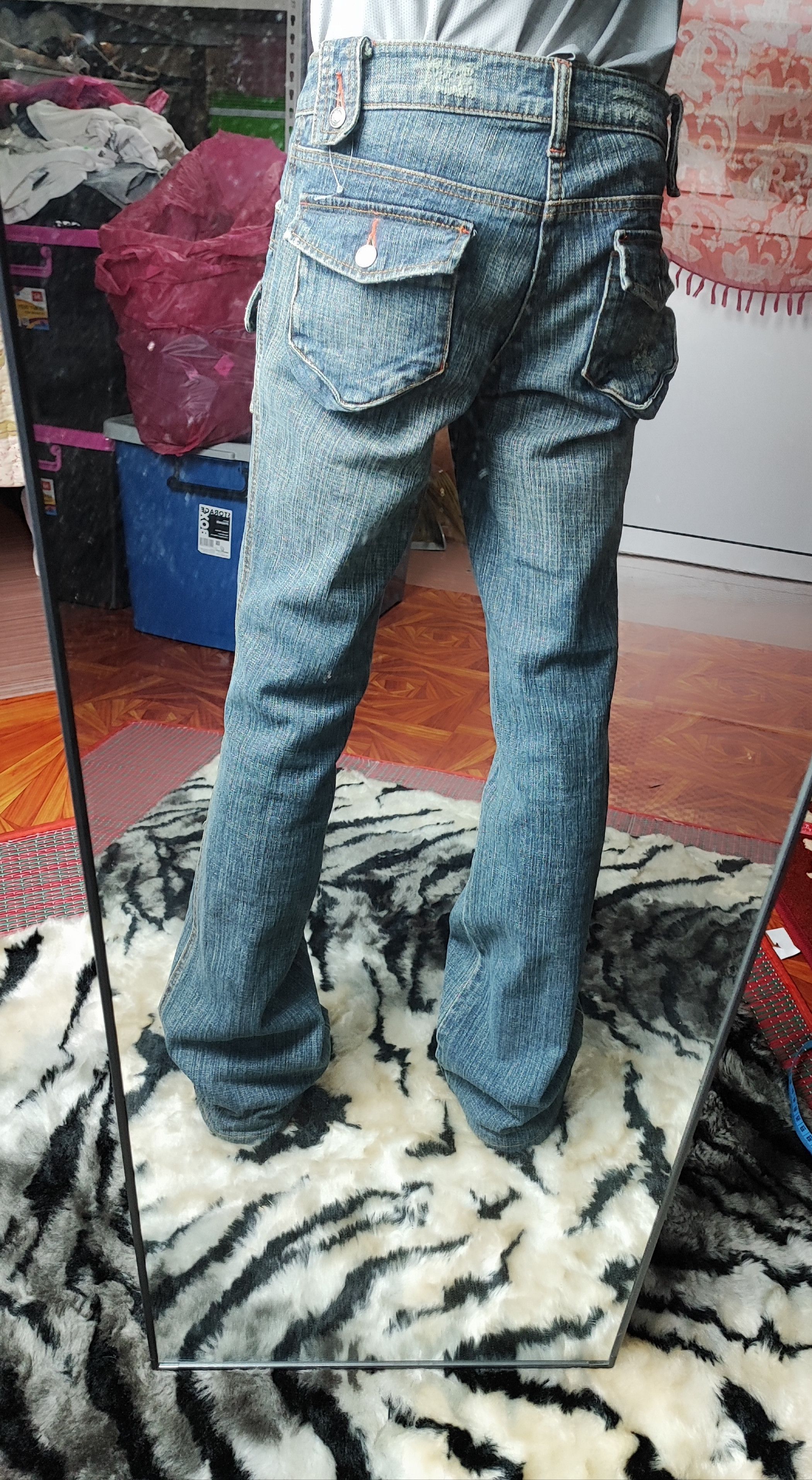 Hysteric Glamour Flare Bush Pants Jeans Camel Road Mud Rusty Bootcut Size US 27 - 20 Thumbnail