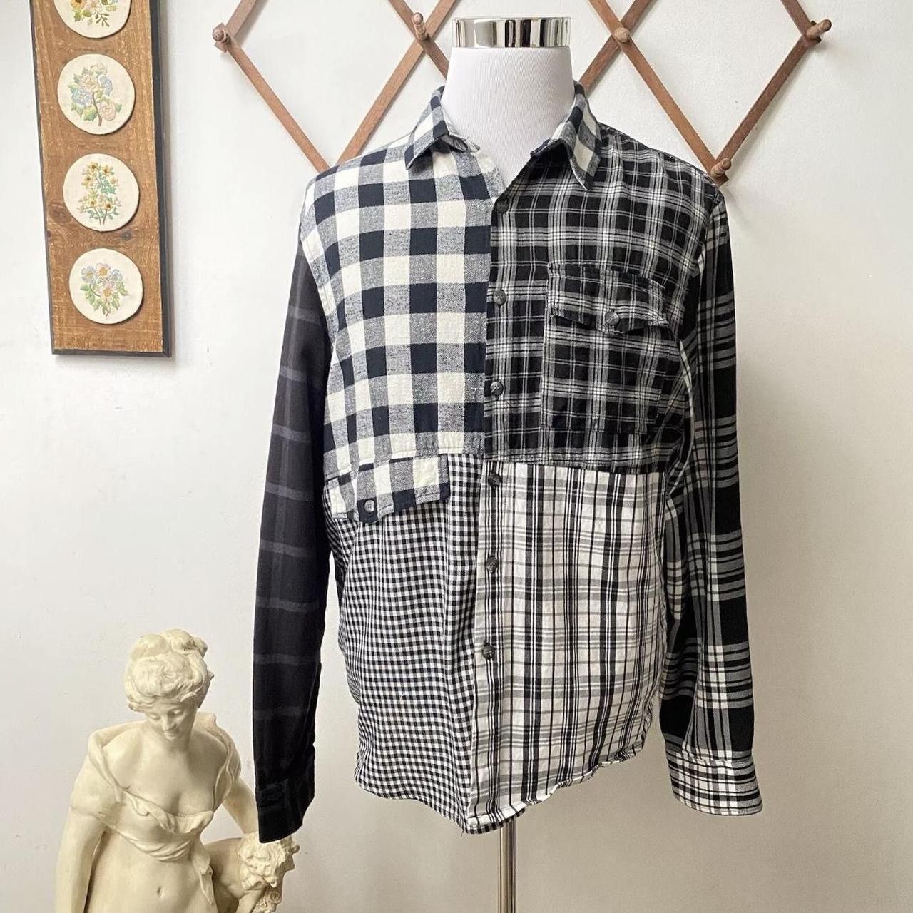 Jon Stan NYC JON STAN NYC Plaid Patchwork Woven Button Down Shirt mens XL Size US XL / EU 56 / 4 - 1 Thumbnail
