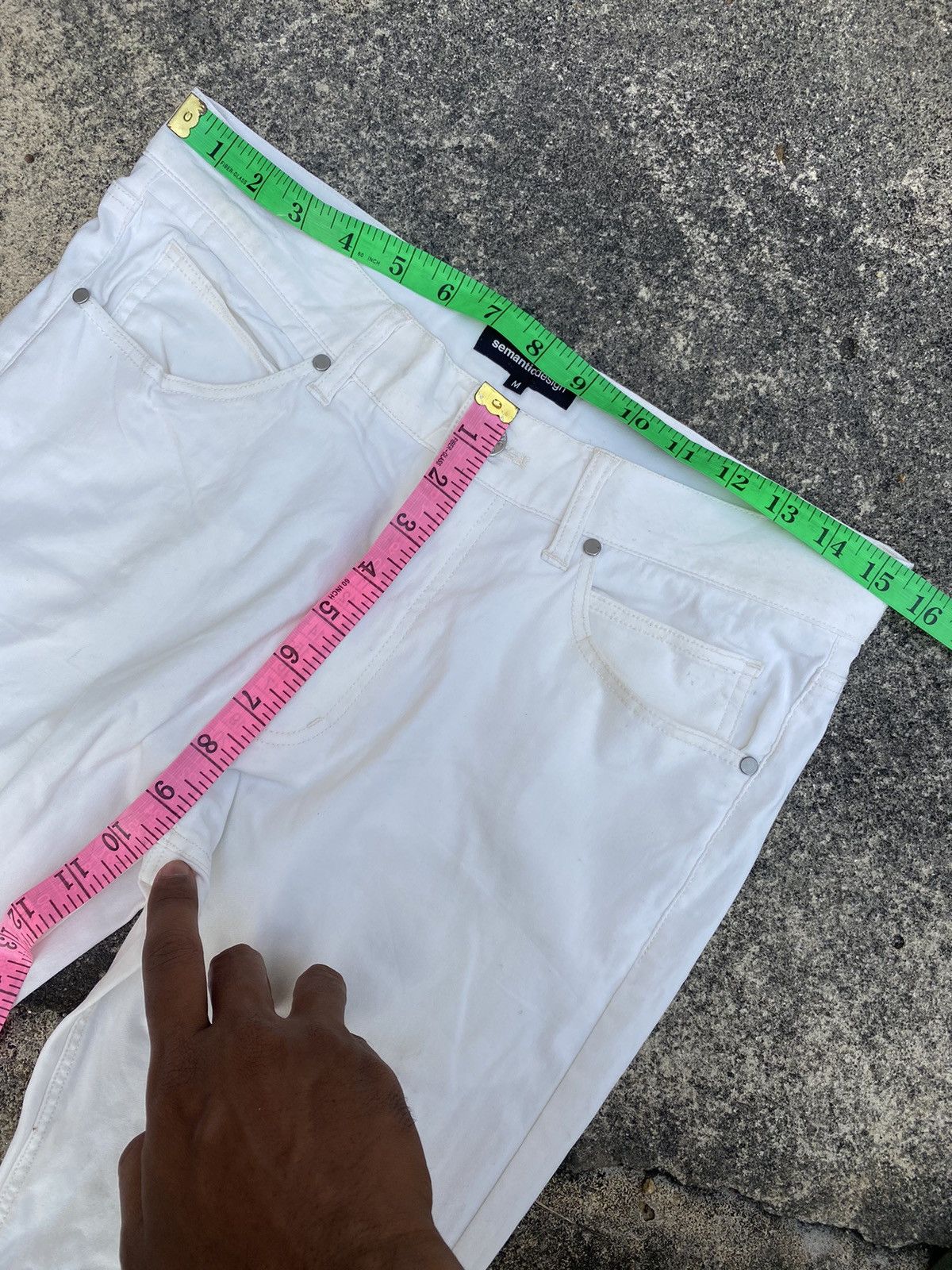 If Six Was Nine × Vintage × semanticdesign Semantic Design White Denim Pants Size US 31 - 9 Thumbnail