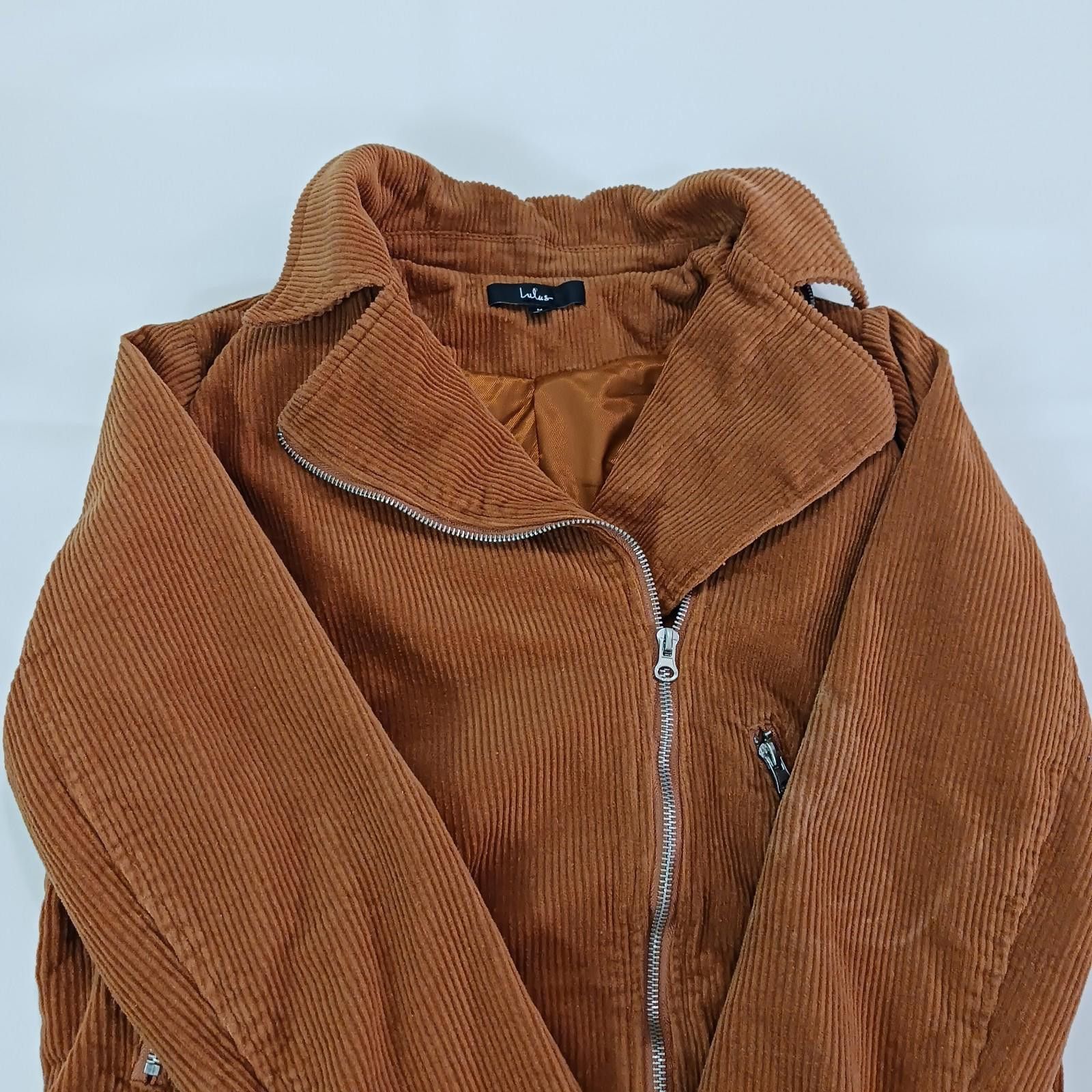 Lulus Lulus JKT1133 Women's Brown Cotton Full Zip Belted Jacket M Size M / US 6-8 / IT 42-44 - 12 Thumbnail