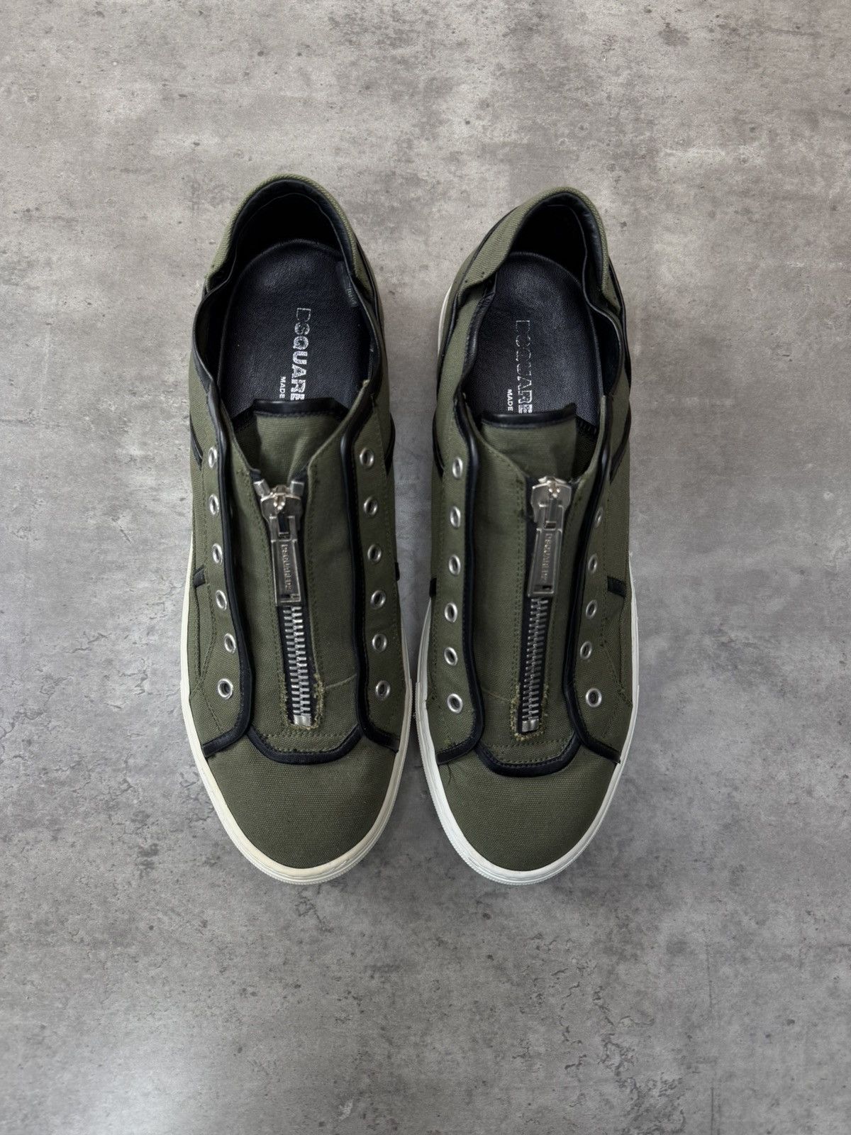 Dsquared2 Dsquared2 Zip Sneakers Green Canvas Low Top Size 44 Size US 10 / EU 43 - 2 Thumbnail