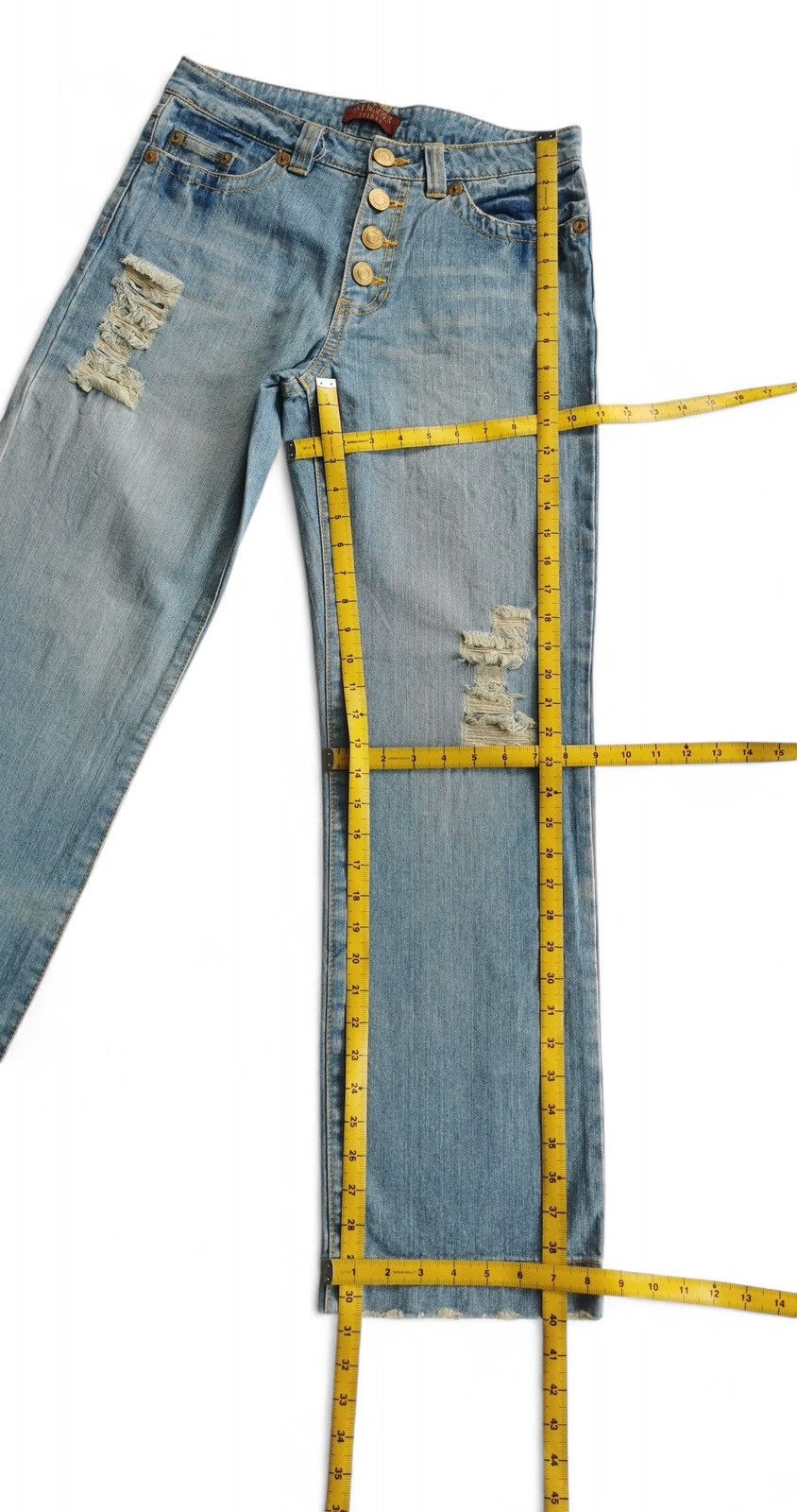 Tornado Mart Sky Bomber Show Gold Button Jeans Size US 30 / EU 46 - 11 Thumbnail