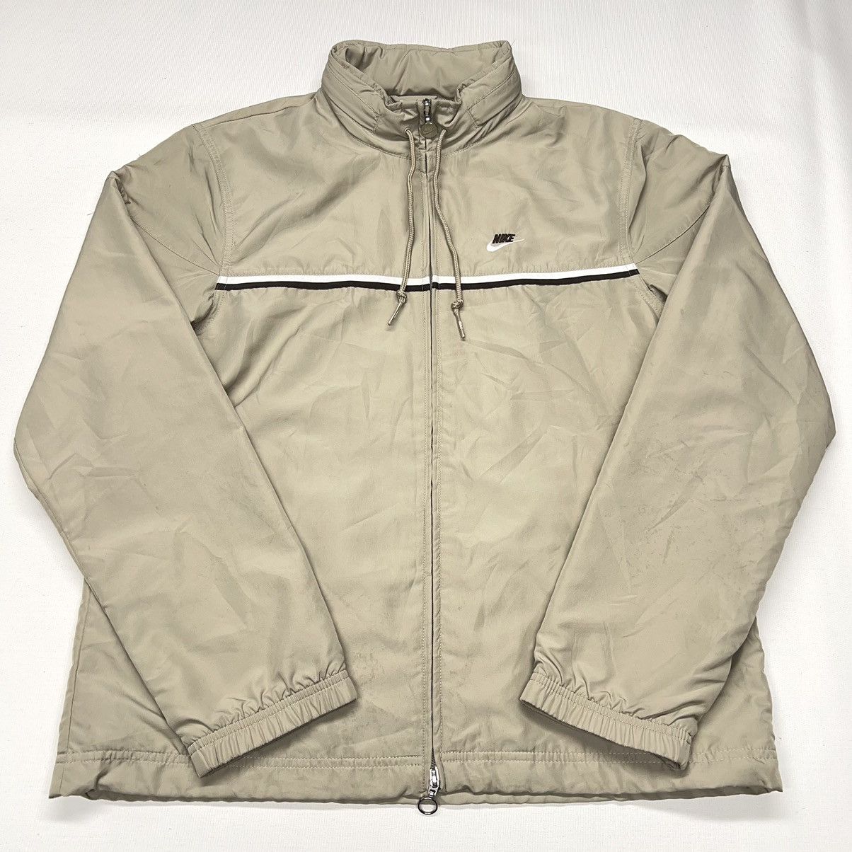 Nike × Vintage VTG Nike Varsity Jacket Brown Coaches Windbreaker Grey Tag Size US M / EU 48-50 / 2 - 1 Thumbnail