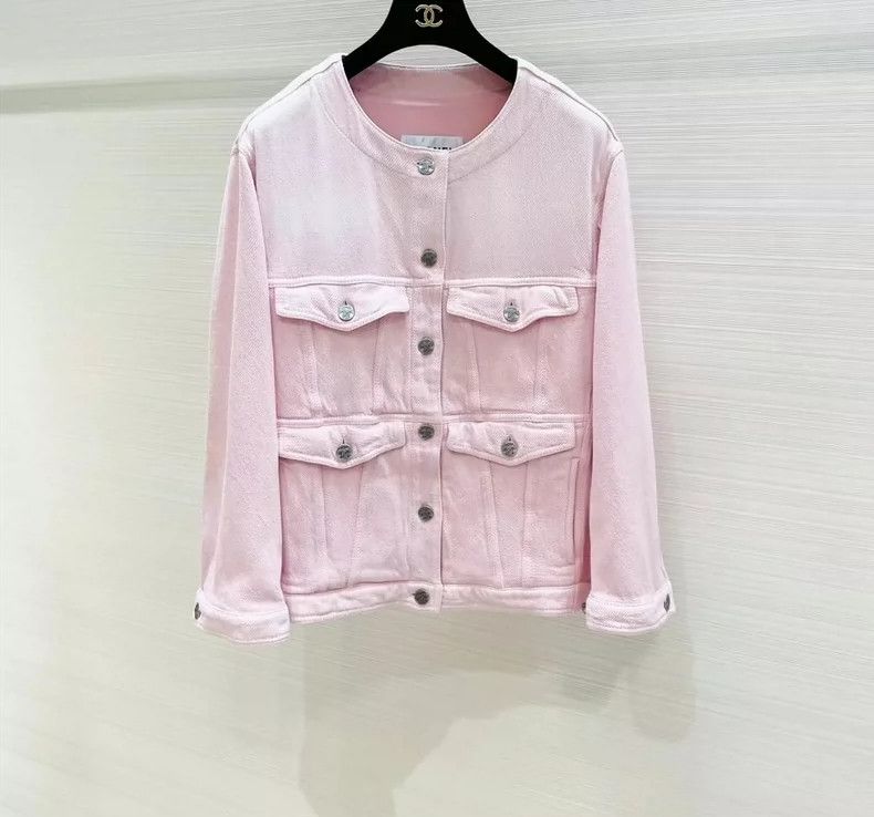 Chanel 19P pink denim gradient jacket