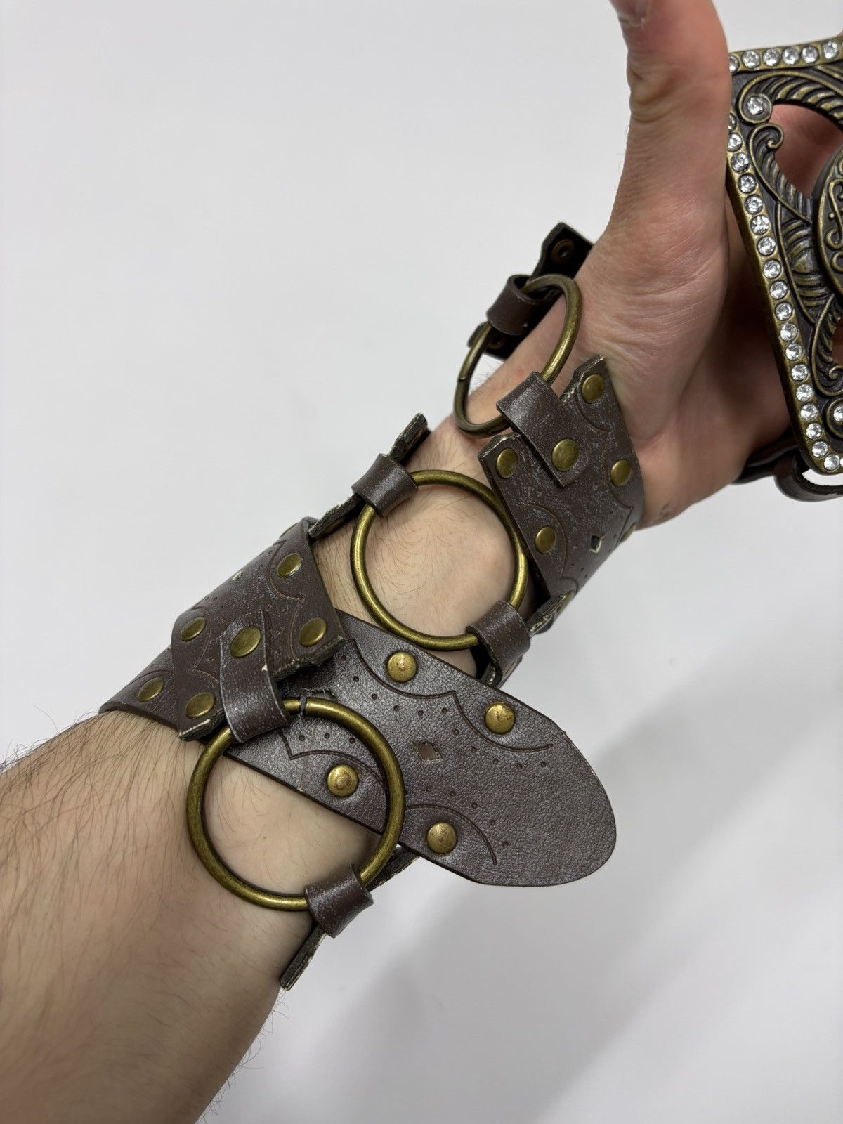 Hysteric Glamour Vintage Y2K Rhinestones Like Number Nine Punk Leather Belt Size 32 - 8 Thumbnail
