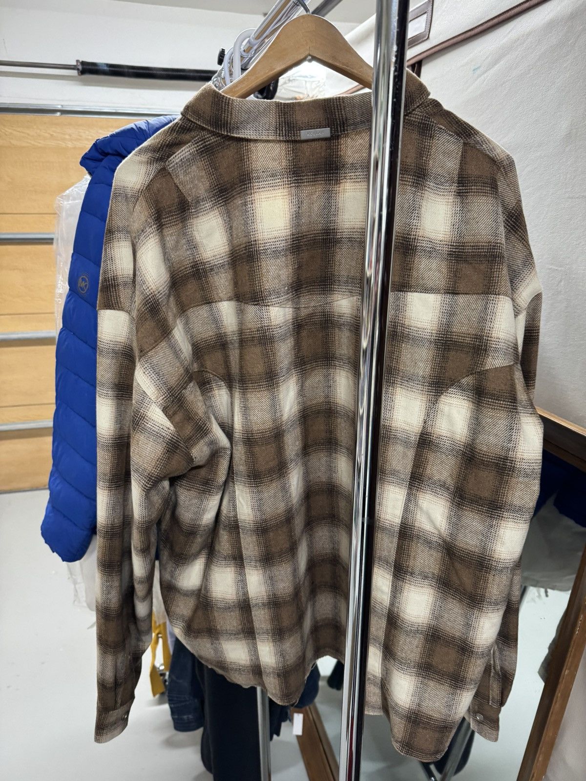 Designer × Kollar Clothing Kollar clothing Flannel Shirt - Beige Size US XXL / EU 58 / 5 - 4 Thumbnail