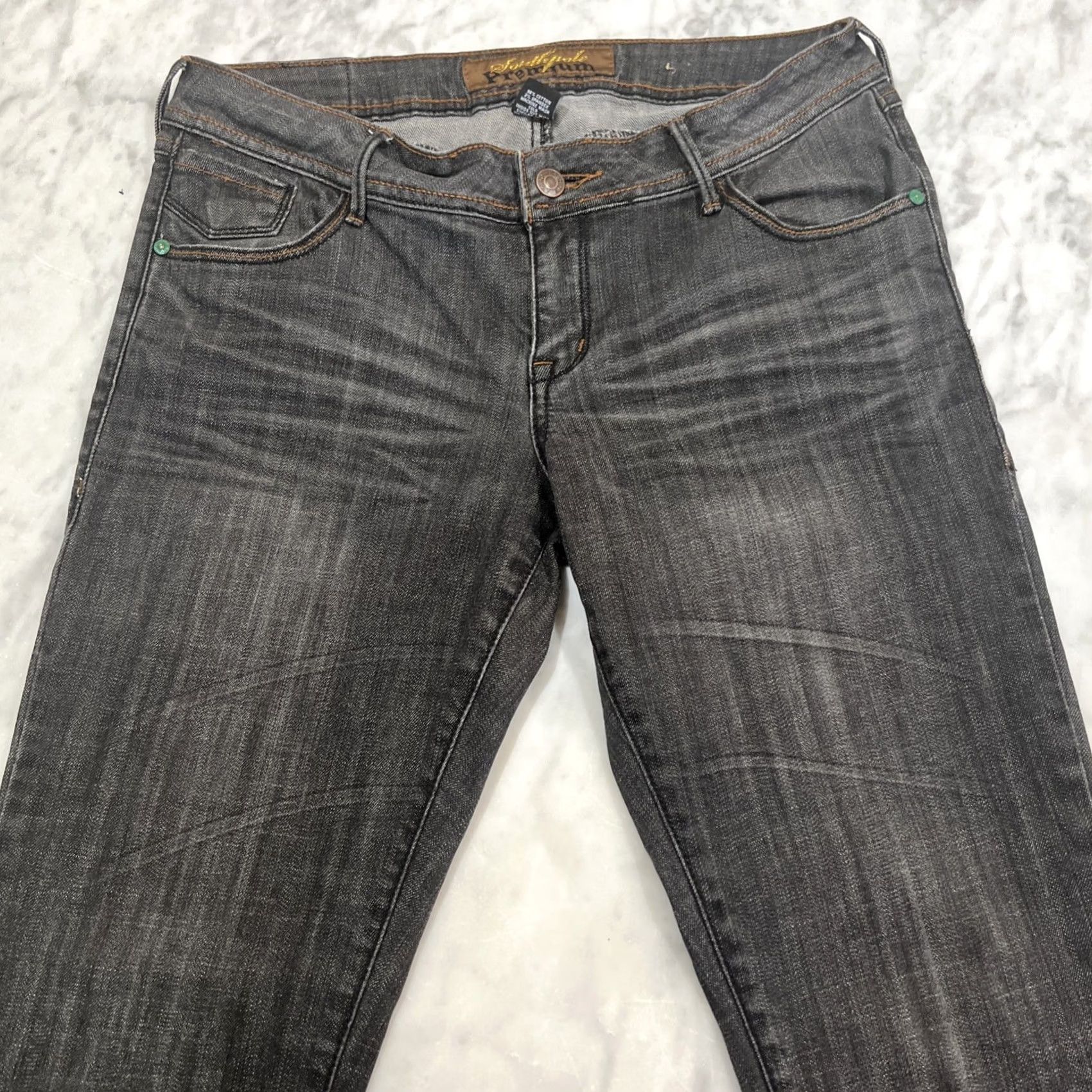 Southpole South Pole Premium Jeans Women’s 11 Stretch Black Bling Rhinestones Size 32" / US 10 / IT 46 - 3 Thumbnail